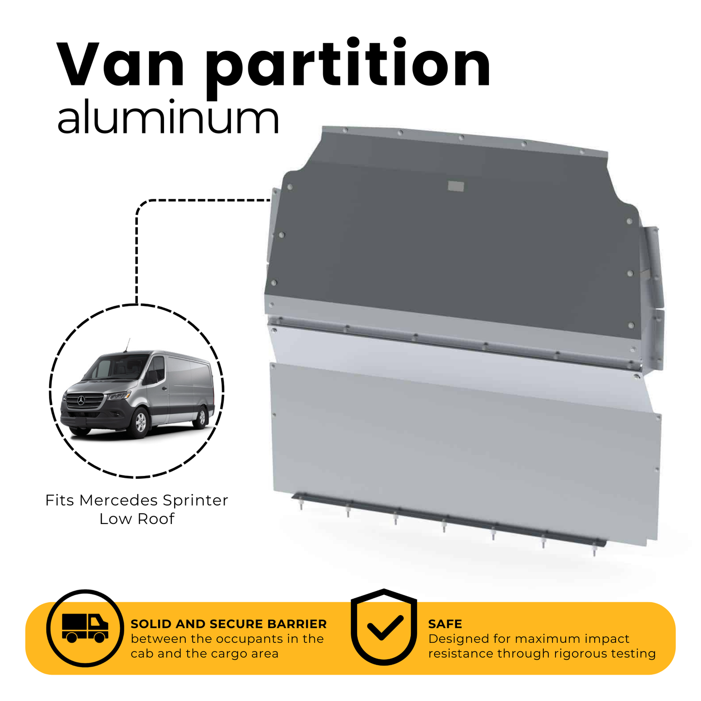 Mercedes Sprinter Van Partition, Contoured, Solid, LR – 3010-DL