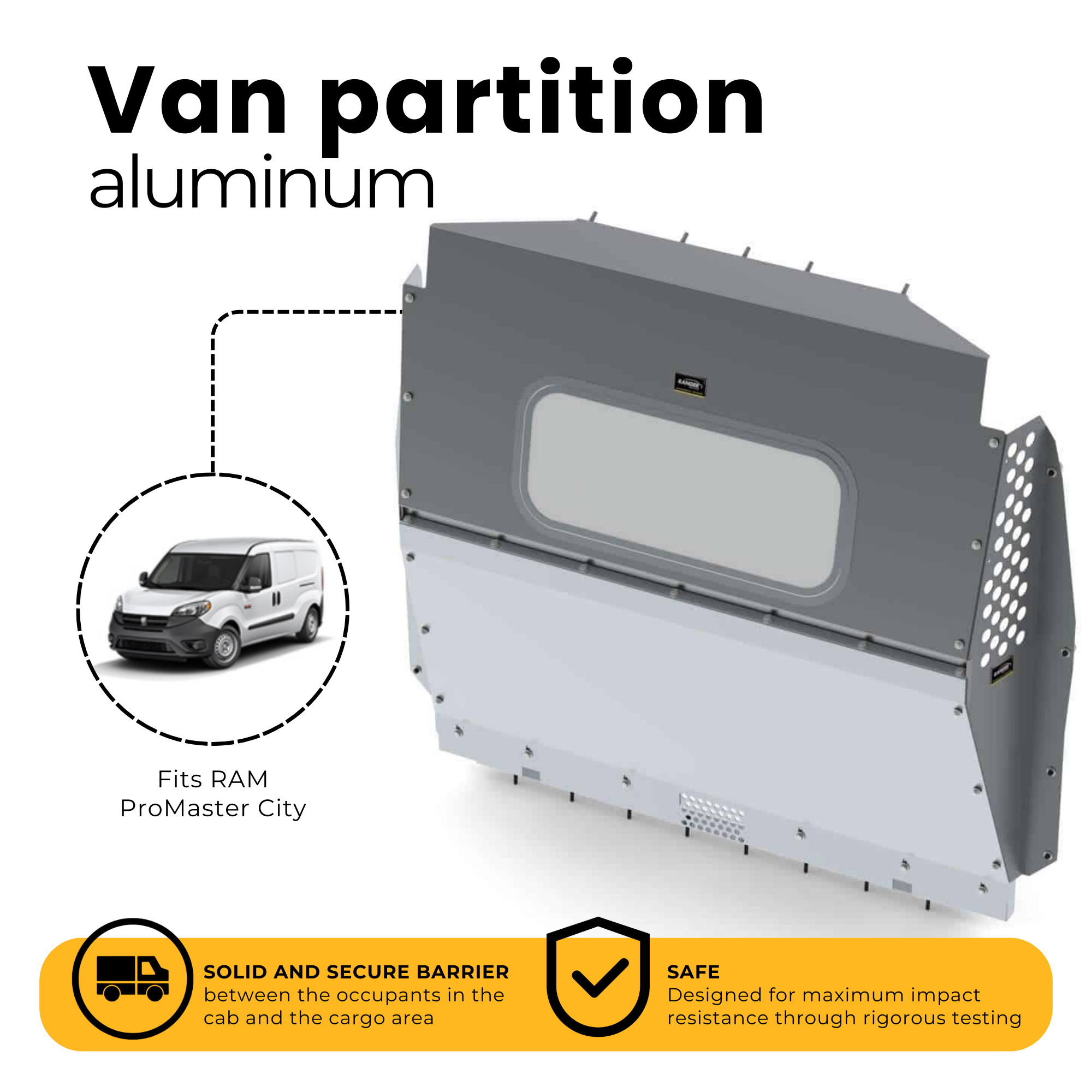 Contoured Cargo Van Partition, RAM ProMaster City – 3020-PC