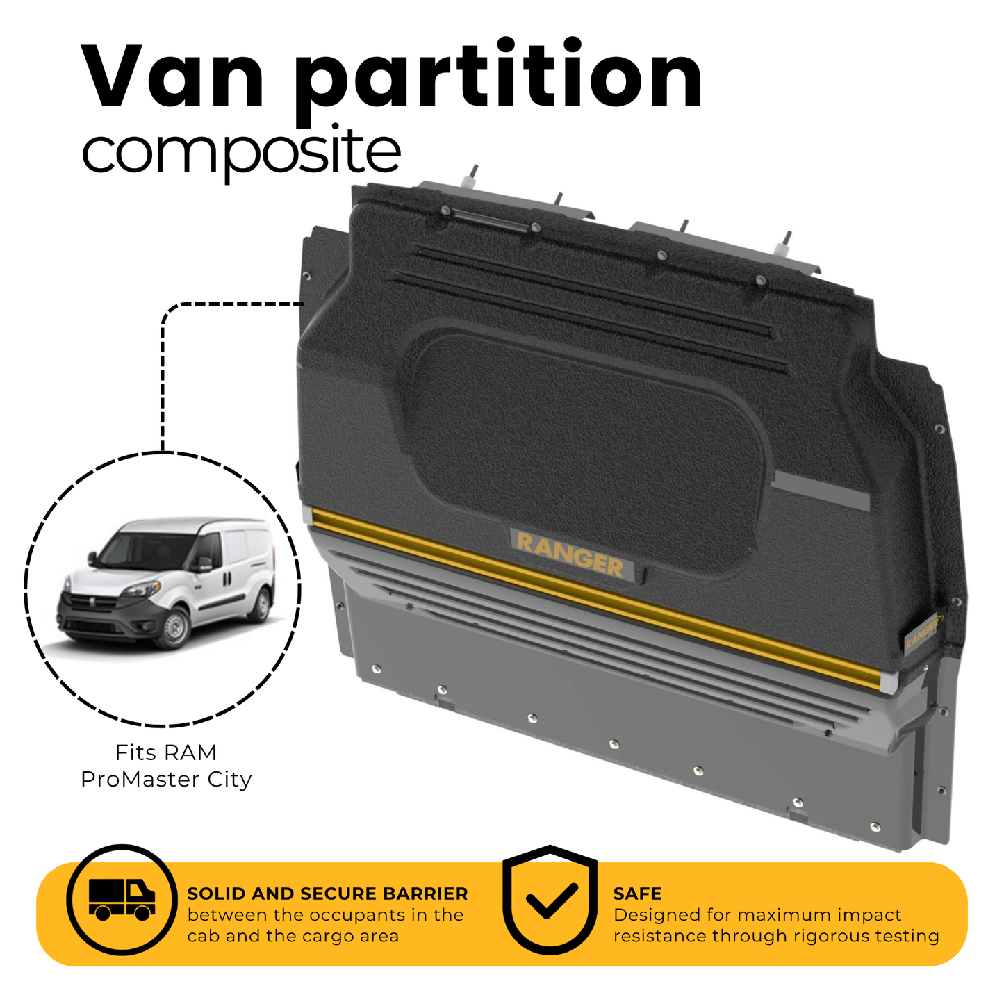 Contoured Van Partition, Composite, Ram ProMaster City – 3310-PC