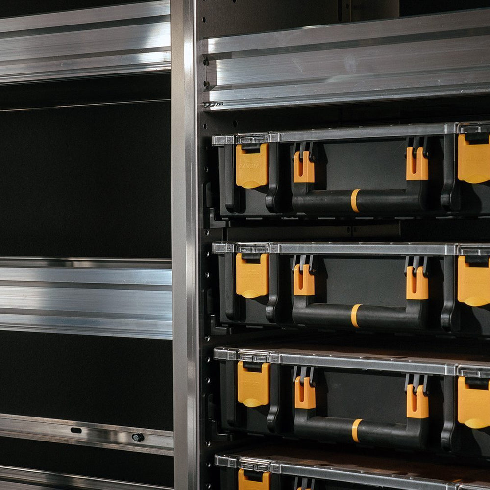 
                      
                        Partskeeper Parts Organizer Aluminum Storage Cabinet w/ 8 Carry Cases & 2 Shelves – C5-PA18-8
                      
                    