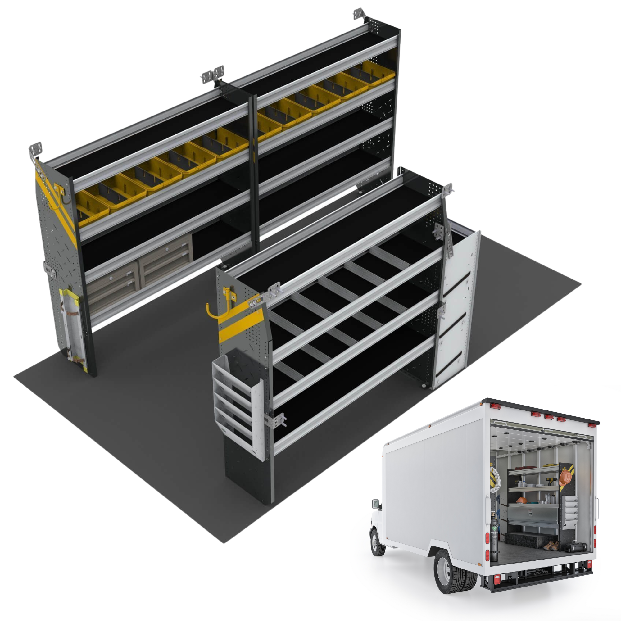 HVAC Van Shelving Package, 14′ Box Truck/Enclosed Trailer – BTL-12
