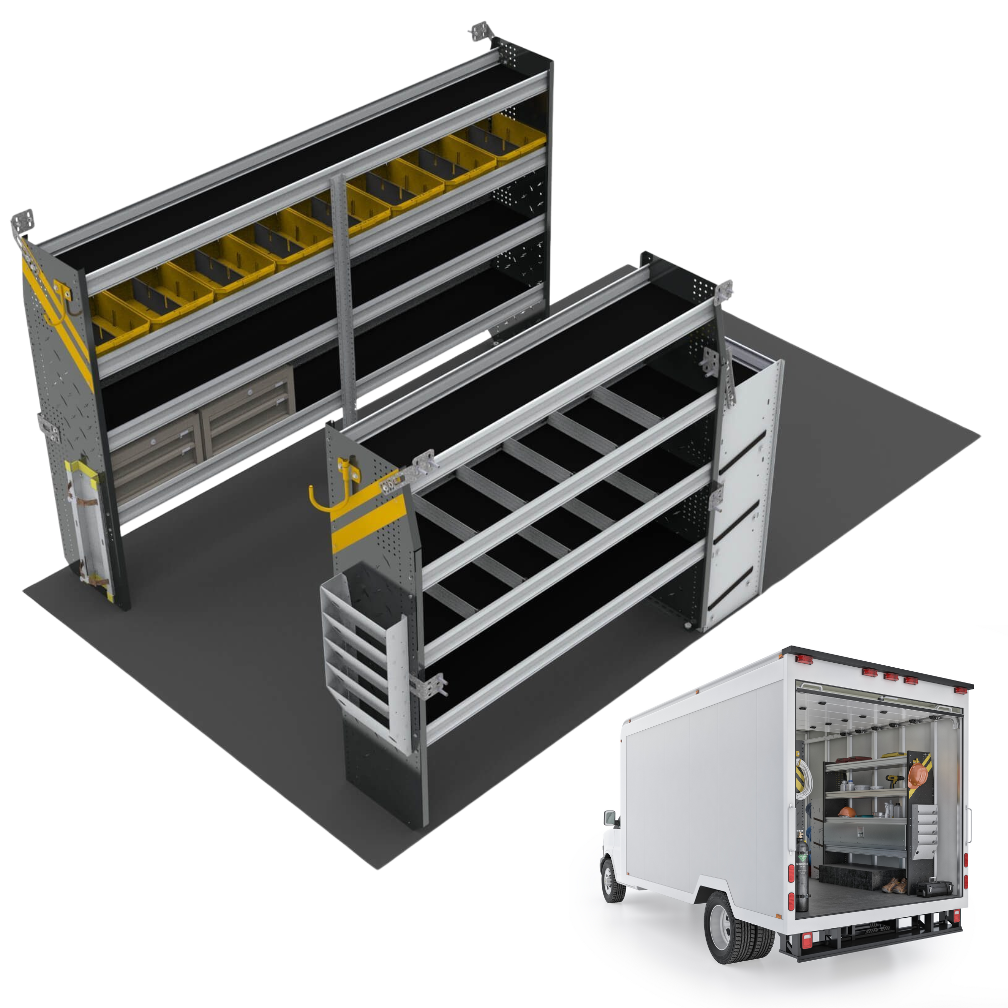 HVAC Van Shelving Package, 10′ Box Truck/Enclosed Trailer – BTS-12