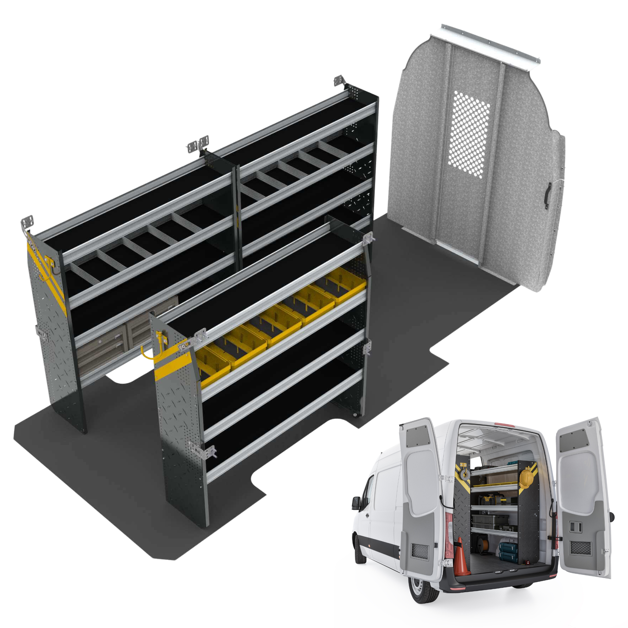 Mobile Service & Plumbing Van Shelving Package, Mercedes Sprinter, 170″ WB – DHL-16