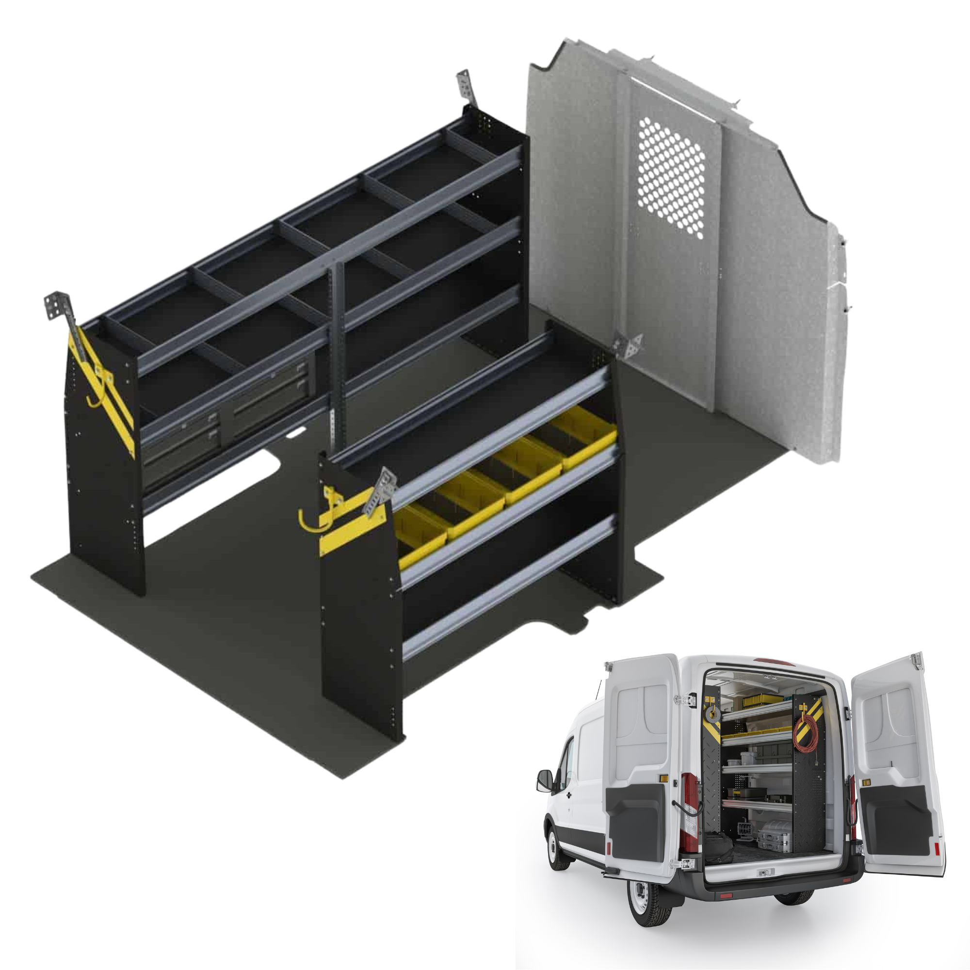 Mobile Service & Plumbing Van Shelving Package, Ford Transit Low Roof – FTL-16