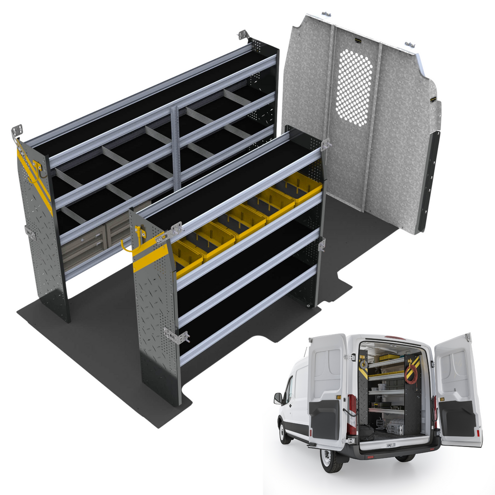 
                      
                        Mobile Service & Plumbing Van Shelving Package, Ford Transit Med Roof, 148” WB – FTM-16
                      
                    
