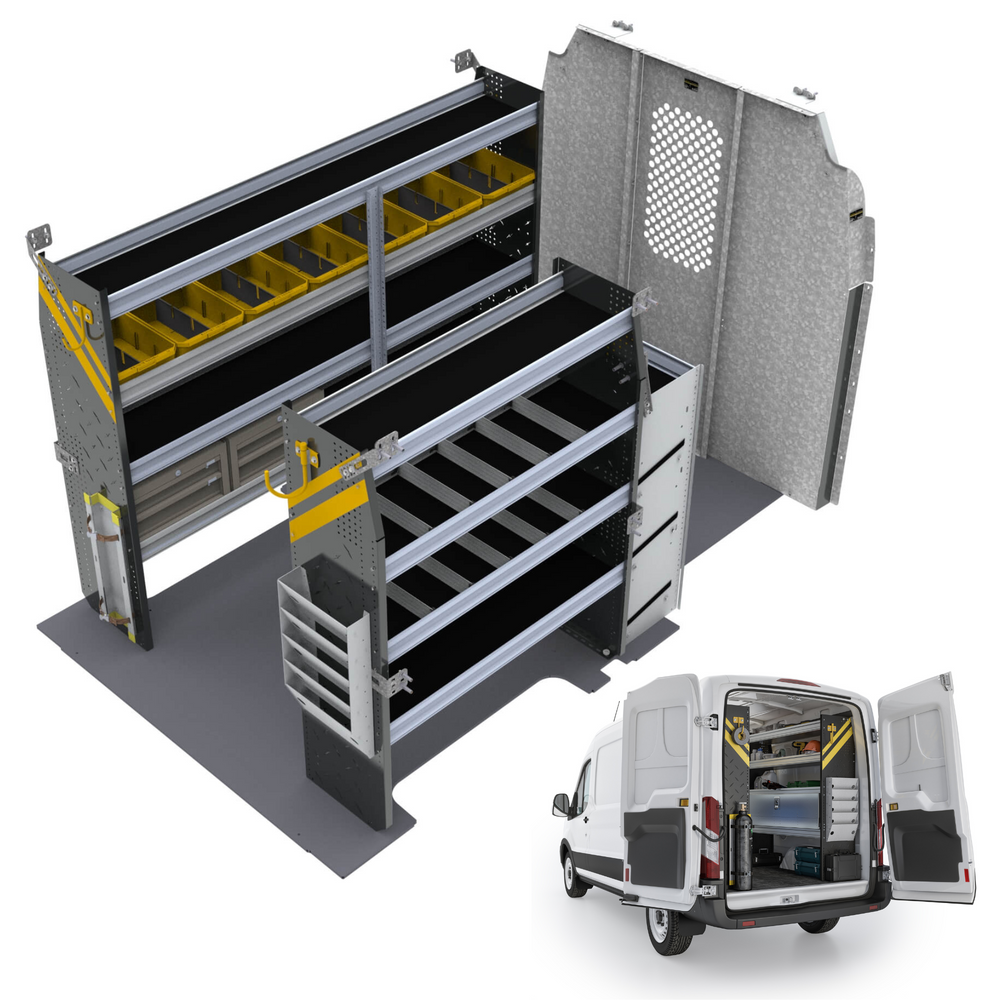 
                      
                        HVAC Van Shelving Package, Ford Transit Med Roof, 130” WB – FTR-12
                      
                    