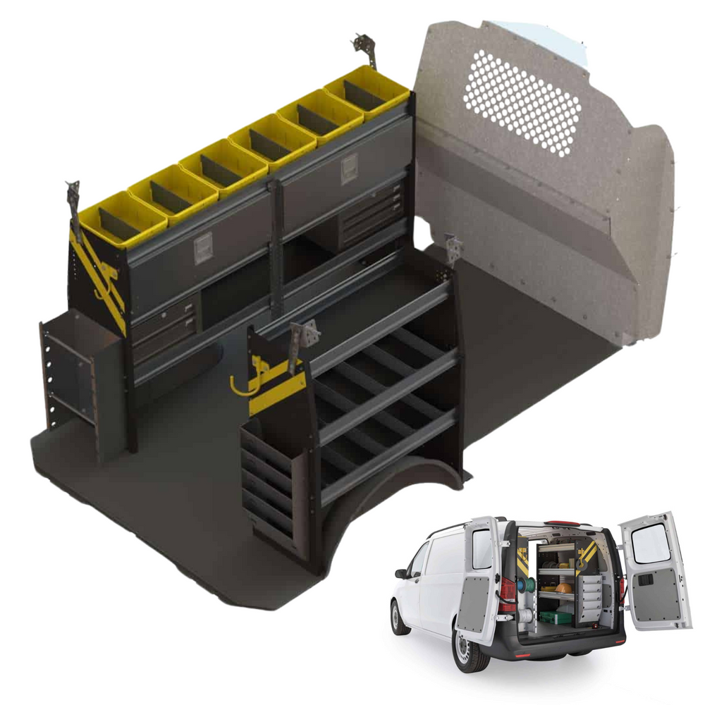 
                      
                        Electrician Van Shelving Package, Mercedes Metris All WB – MML-11
                      
                    