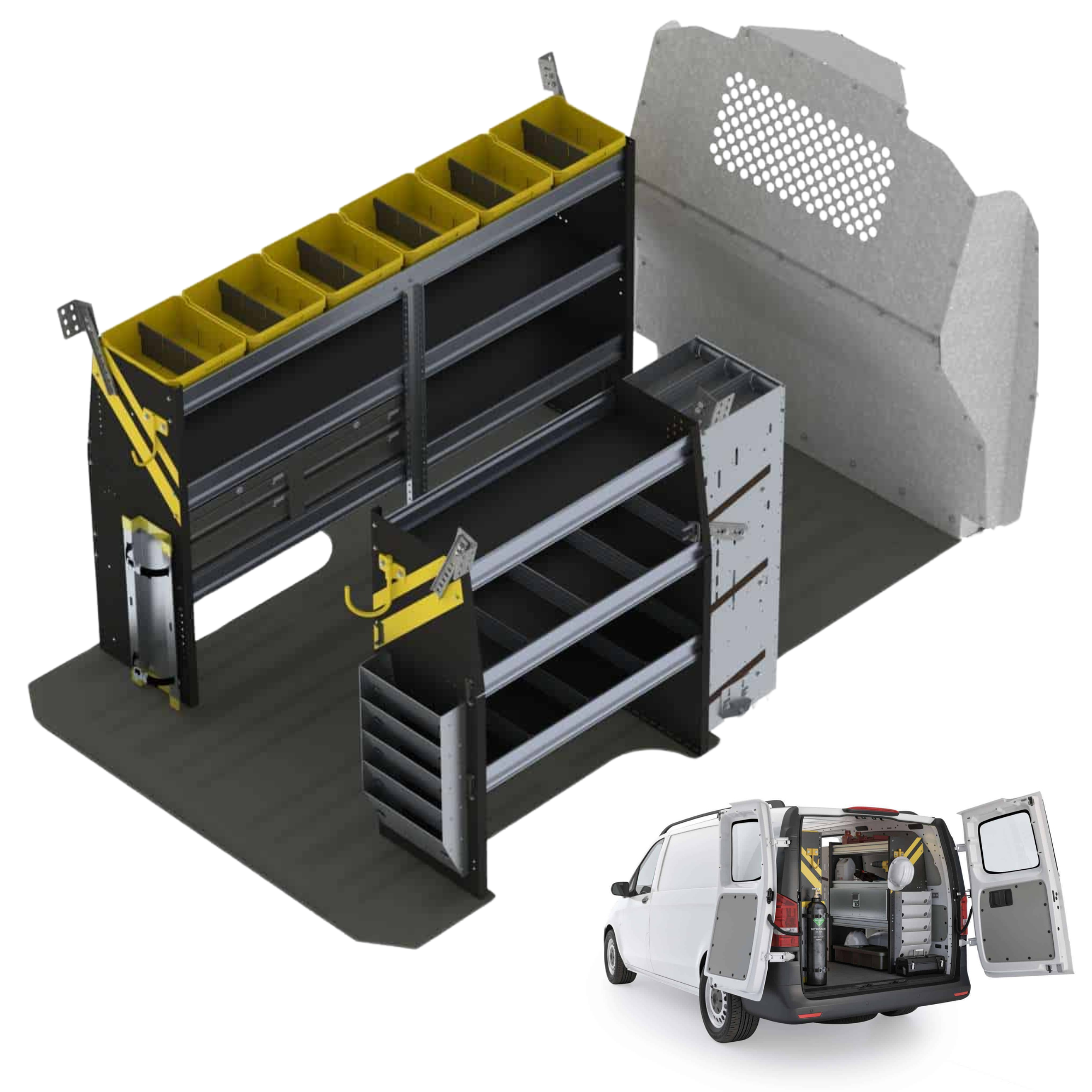 HVAC Van Shelving Package, Mercedes Metris All WB – MML-12