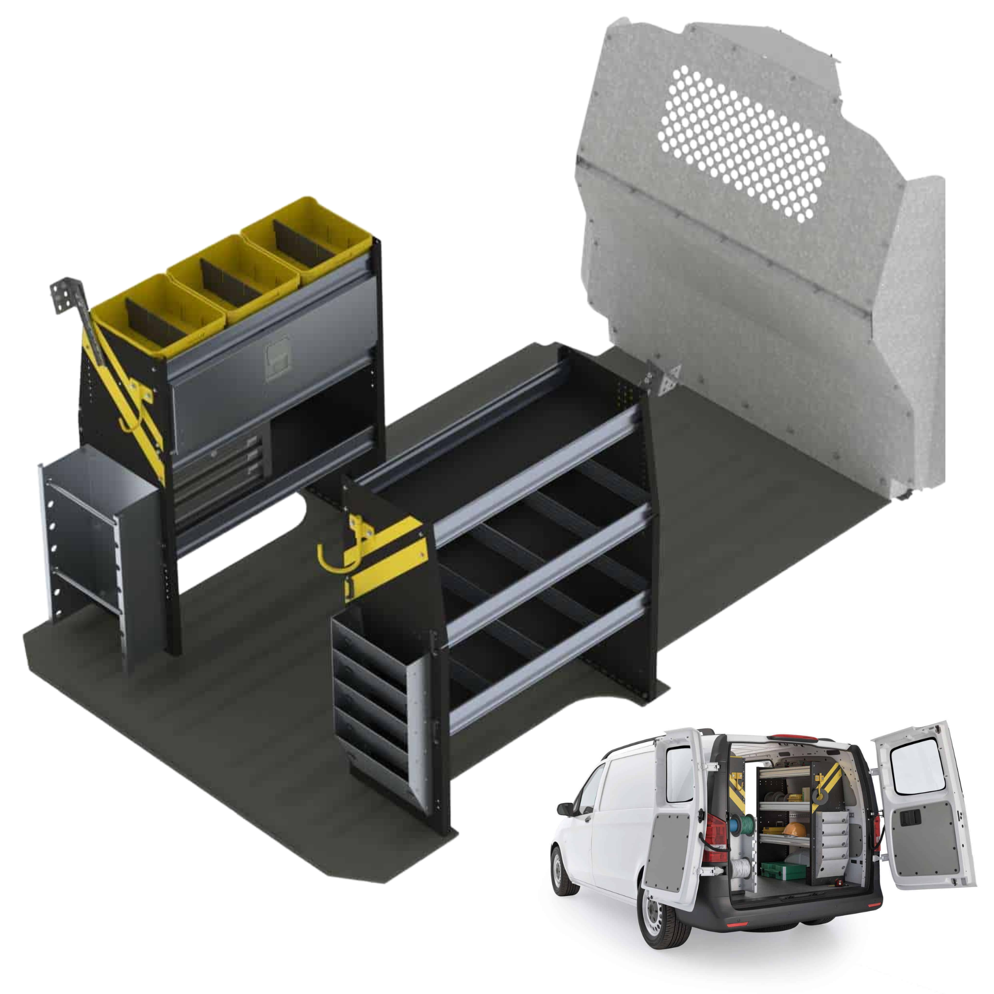 Electrician Van Shelving Package, Mercedes Metris All WB – MMR-11