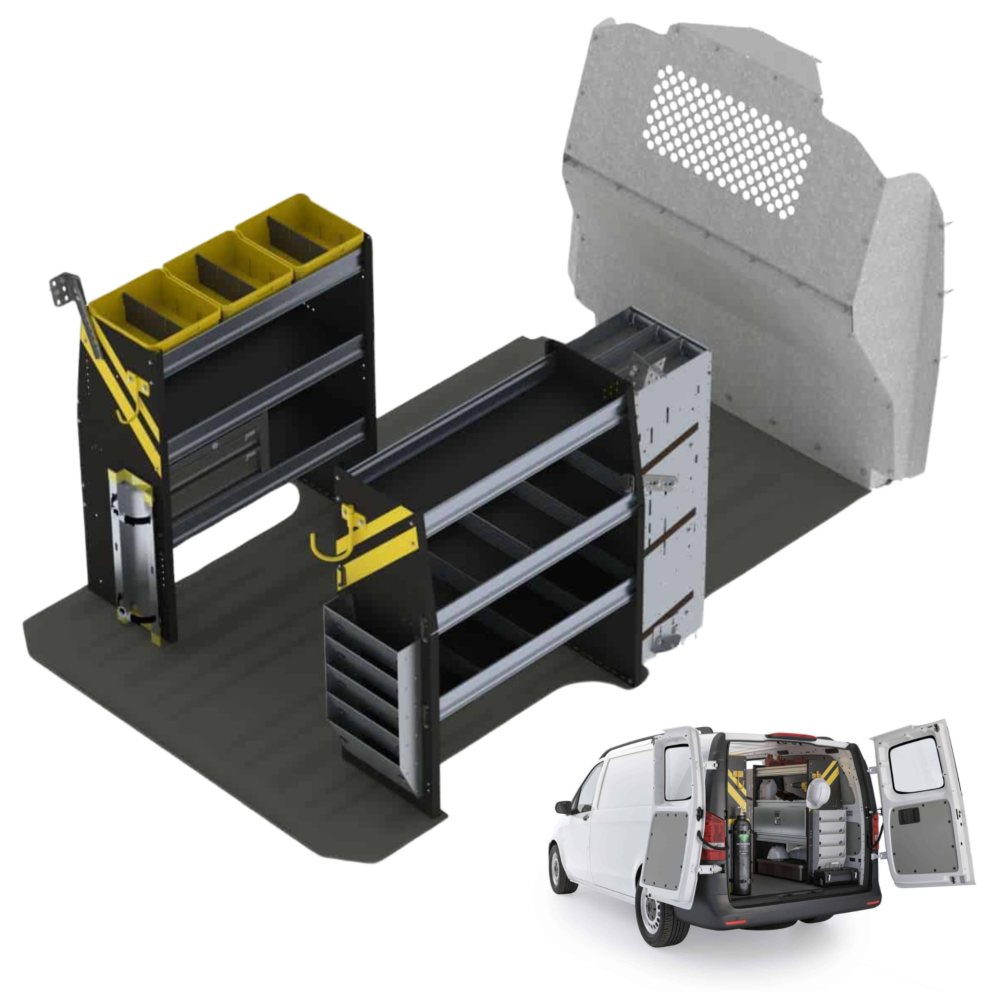 HVAC Van Shelving Package, Mercedes Metris All WB – MMR-12