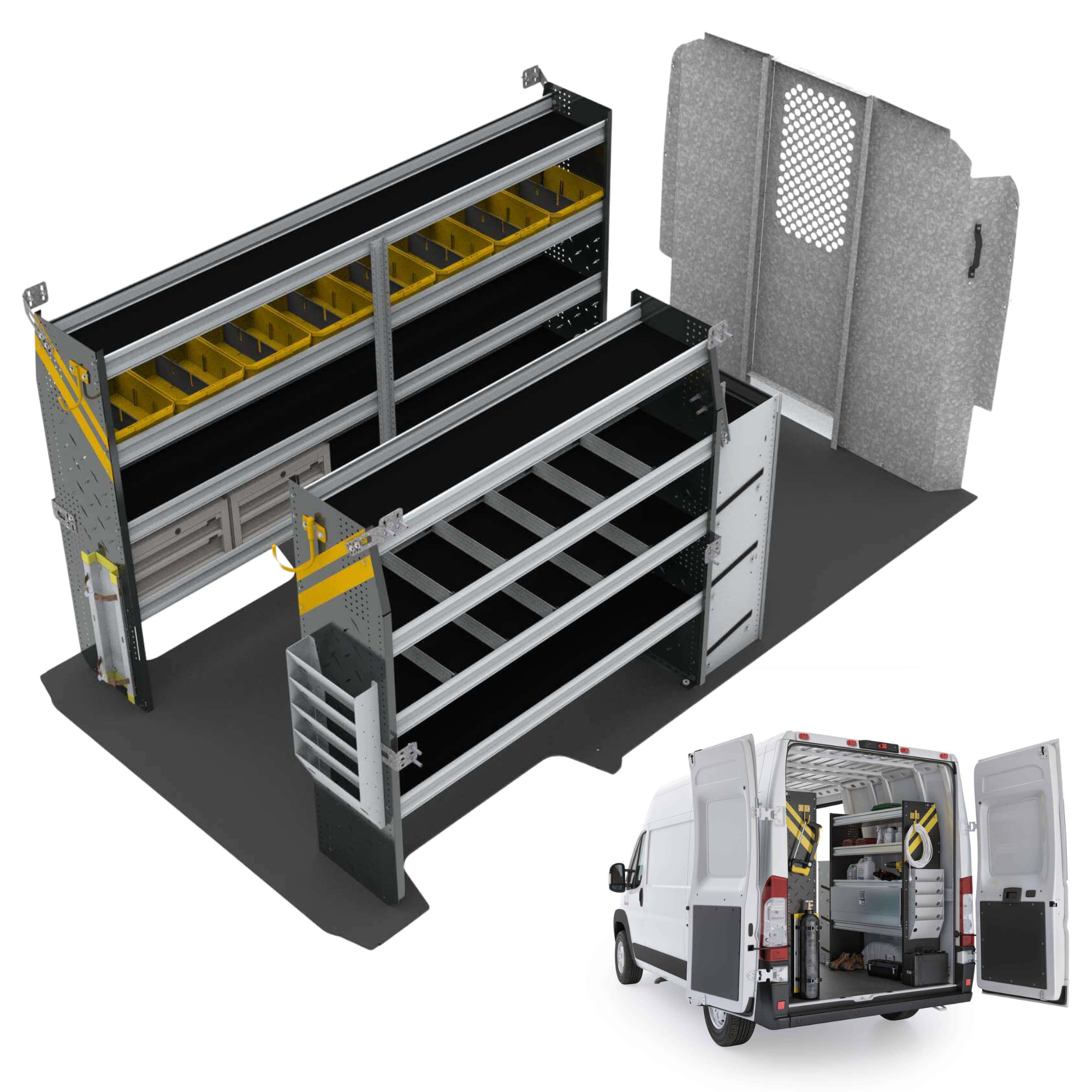 HVAC Van Shelving Package, RAM ProMaster, 159” WB – RPL-12