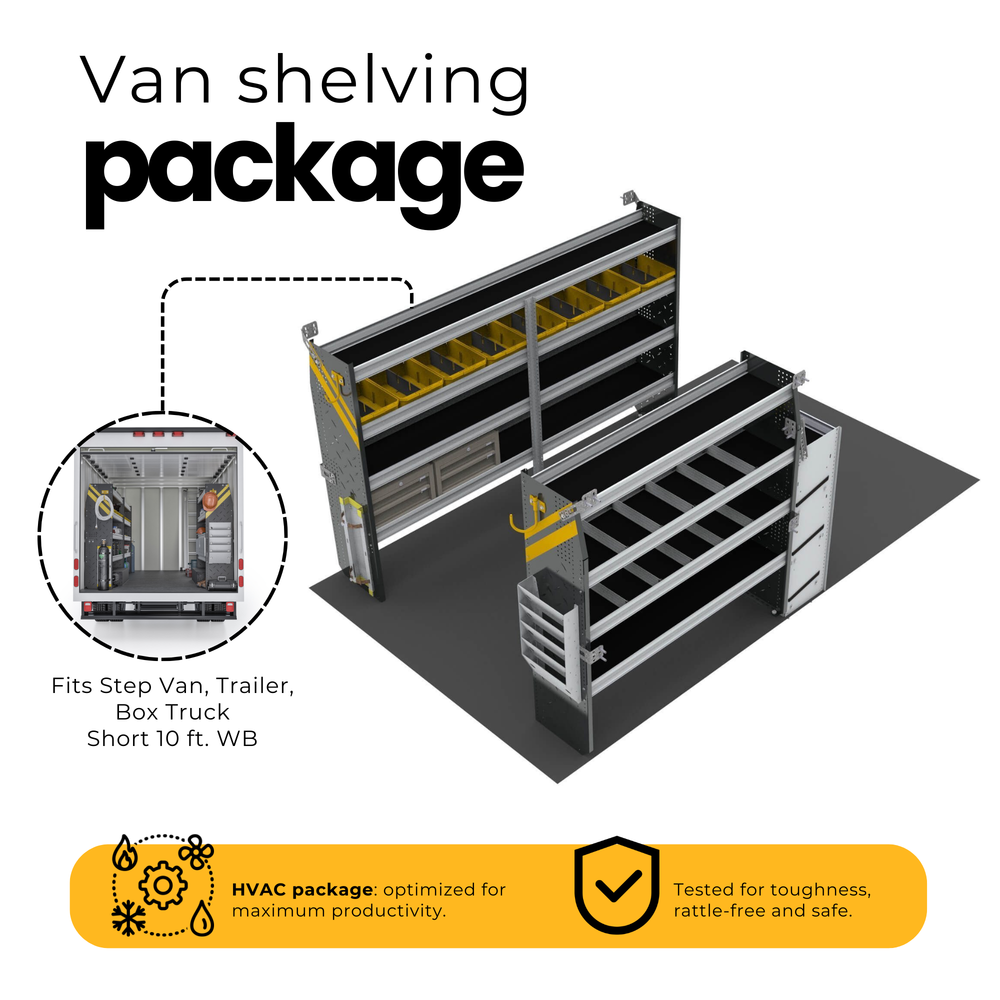 HVAC Van Shelving Package, 10′ Box Truck/Enclosed Trailer – BTS-12