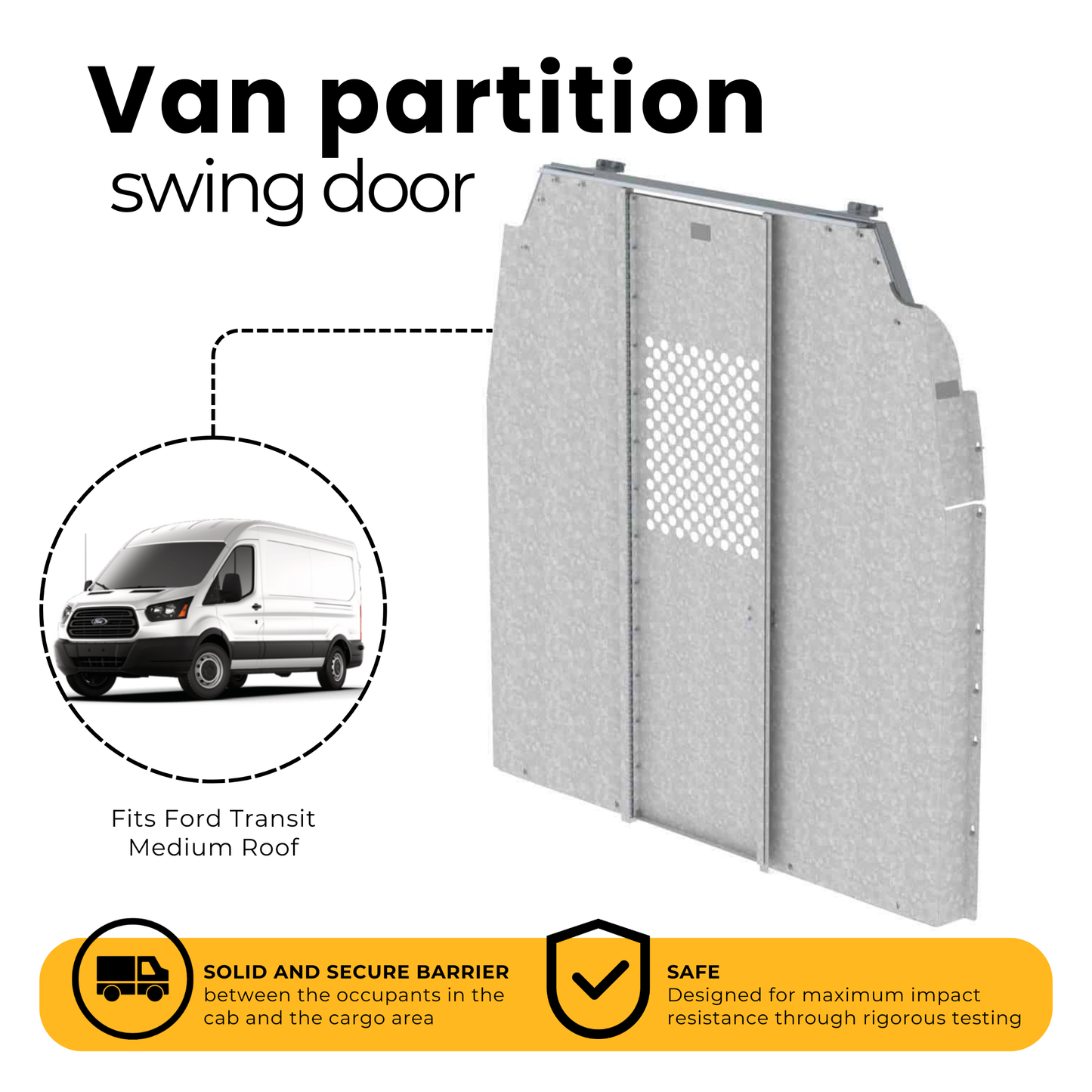 Van Partition, Swing Door, Ford Transit MR – C30-FTM
