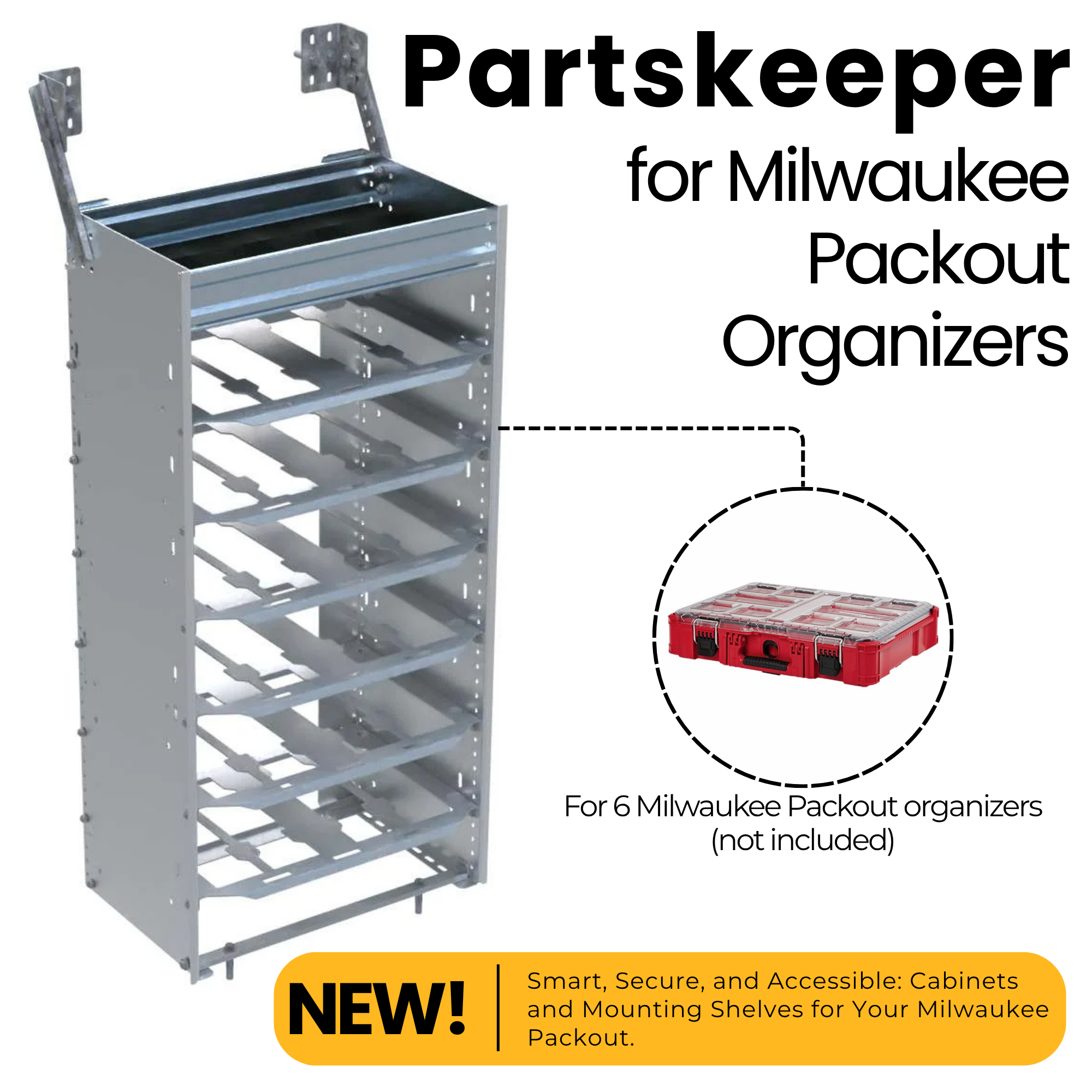 Partskeeper Cabinet for Milwaukee Packout Organizers, 44.5" - C4-MA20-6