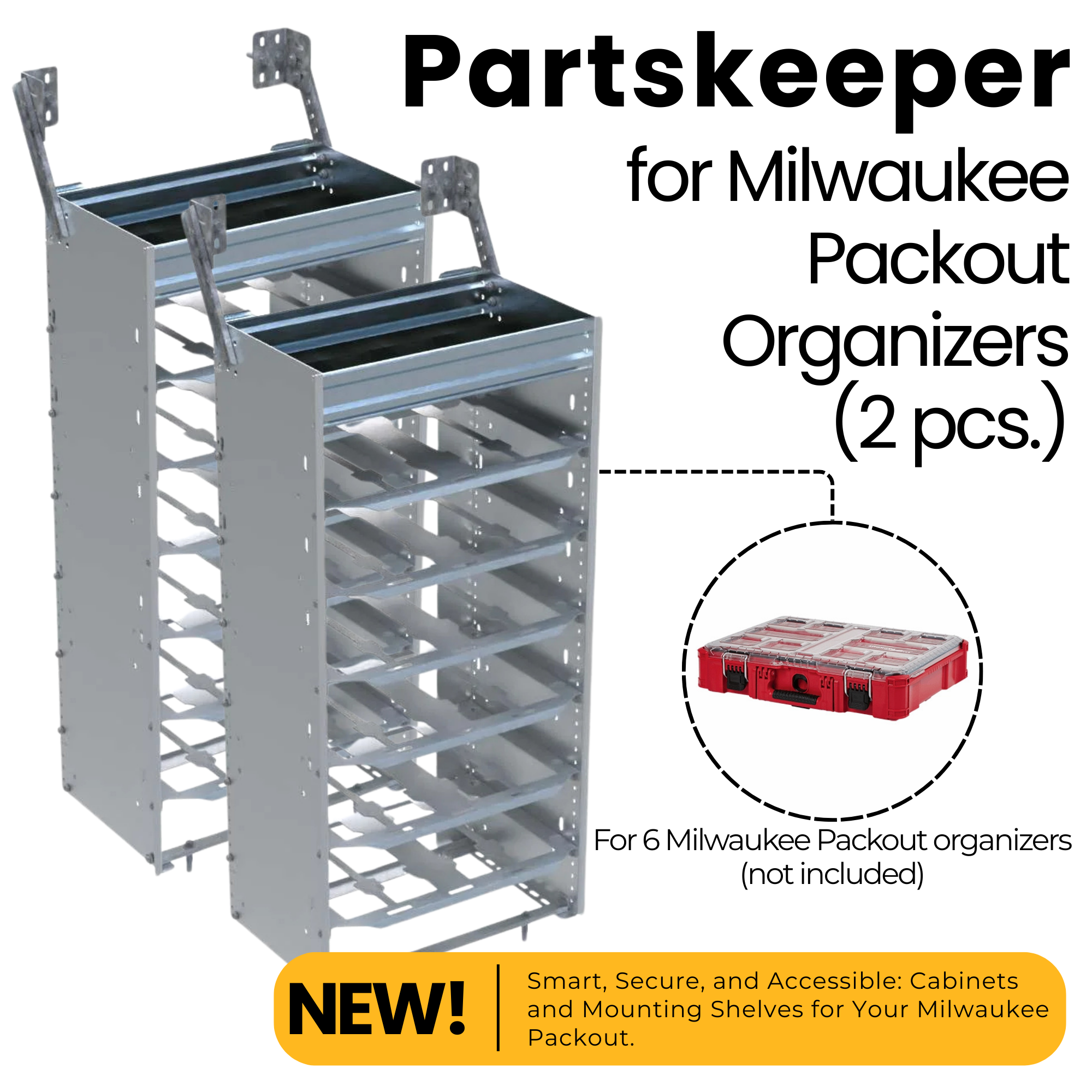 Partskeeper Cabinet for Milwaukee Packout Organizers, 44.5" - C4-MA20-6 (Set of 2))