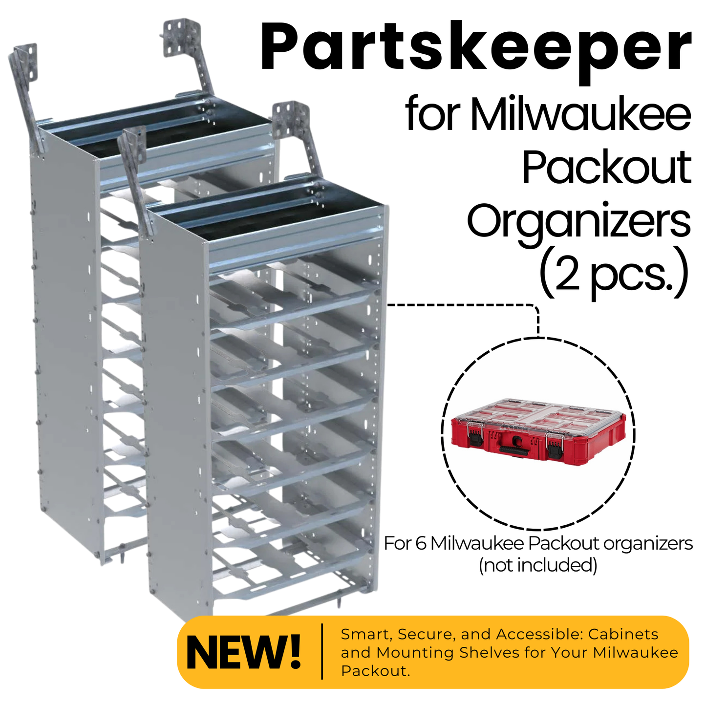 Partskeeper Cabinet for Milwaukee Packout Organizers, 44.5" - C4-MA20-6 (Set of 2))