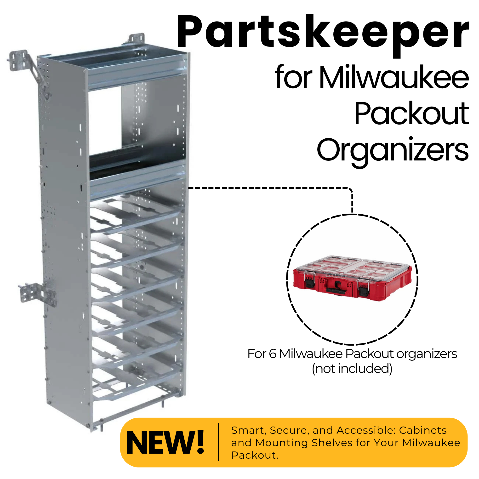 Partskeeper Cabinet for Milwaukee Packout Organizers, 62.5" - C5-MA20-6