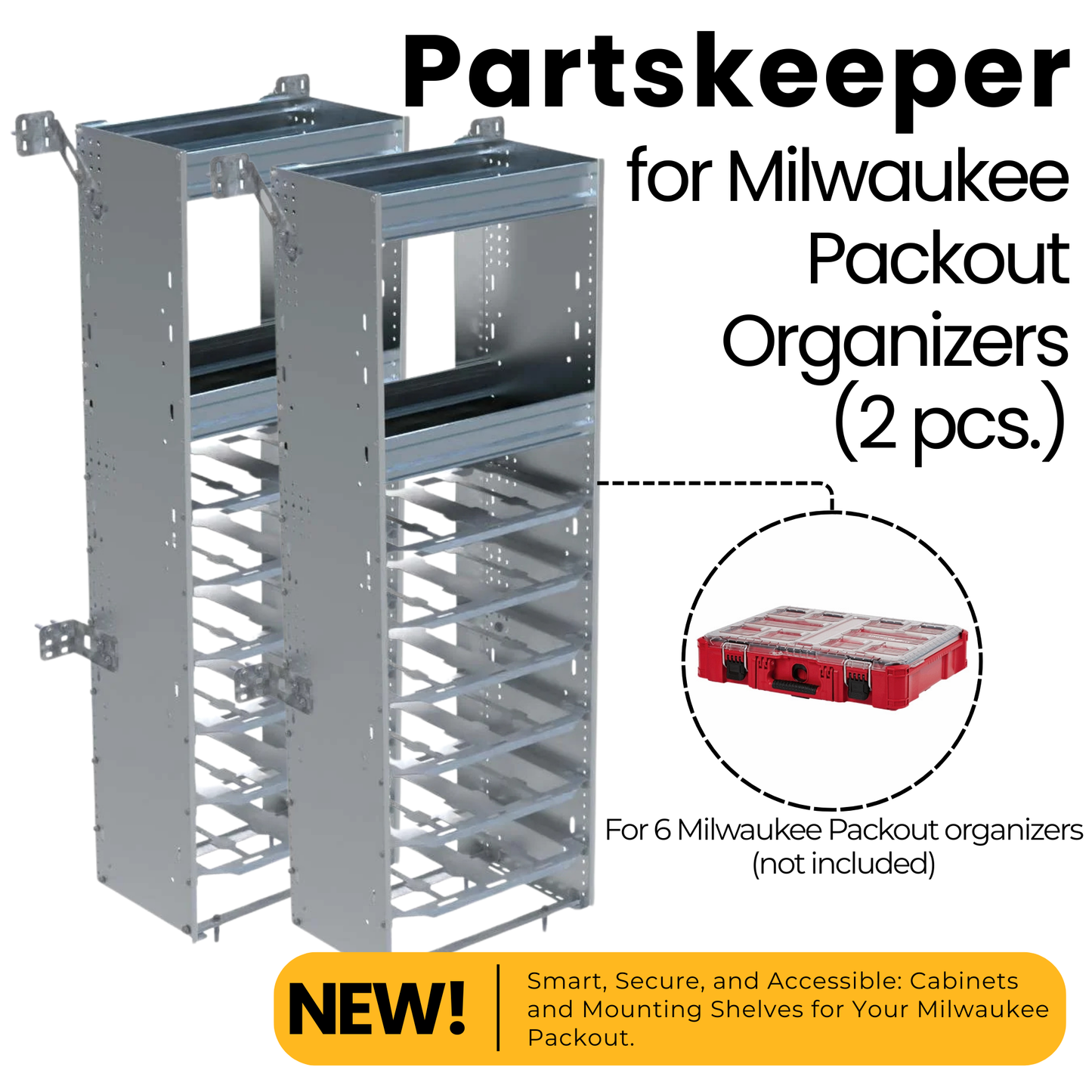Partskeeper Cabinet for Milwaukee Packout Organizers, 62.5" - C5-MA20-6 (Set of 2)