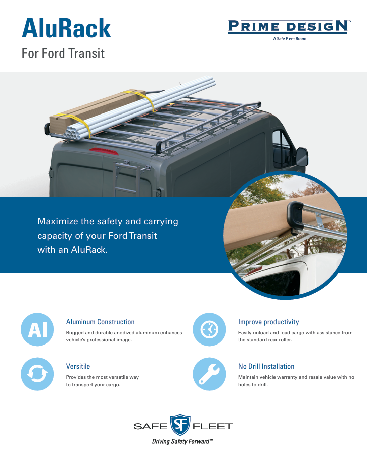 Prime Design AluRack Aluminum Roof Rack for Ford Transit Ext WB L4H3 - AR1913