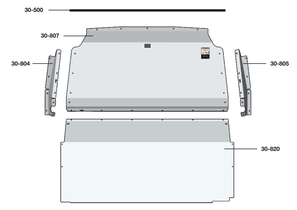 Mercedes Sprinter Van Partition, Contoured, Solid, LR – 3010-DL