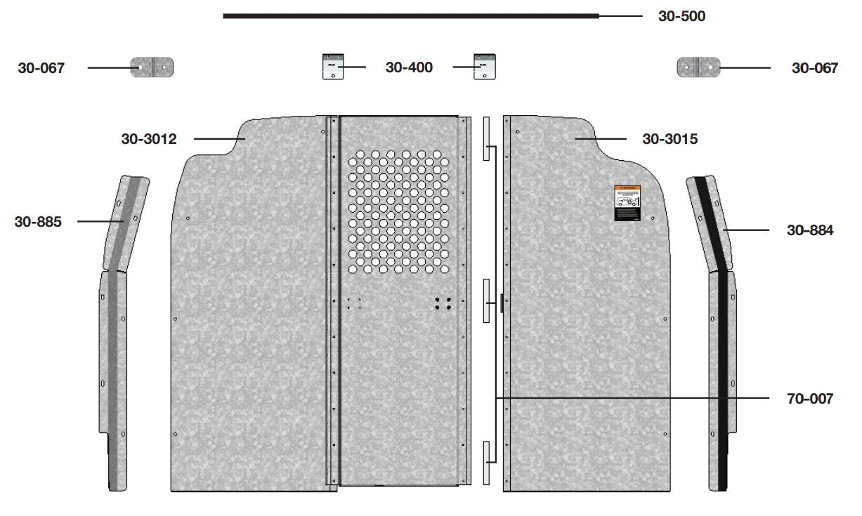 Van Partition, Swing Door, GMC Savana / Chevy Express – C30-GS