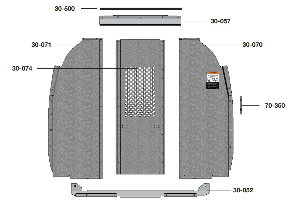 Mercedes Sprinter Van Partition, Steel, Straight, Perf Window, HR – C20-DH