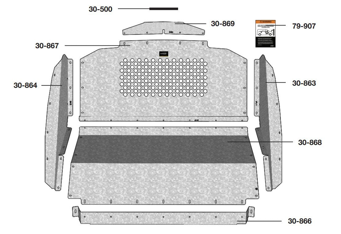 Contoured Van Partition with Perforated Window, Steel, Mercedes Metris – C10-MM