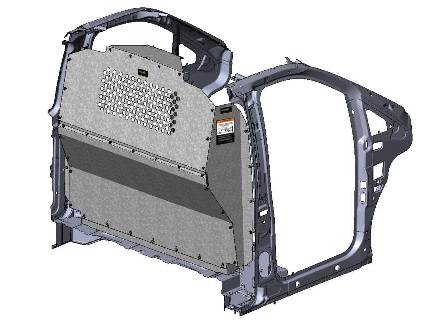 Contoured Van Partition with Perforated Window, Steel, Mercedes Metris – C10-MM