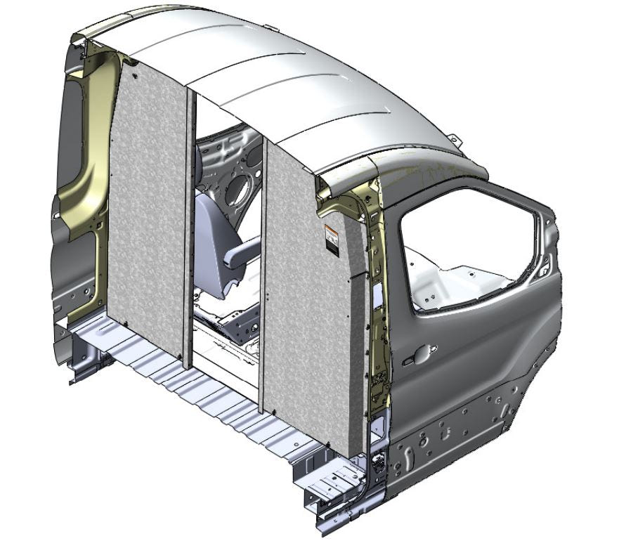 Straight Walk Through Van Partition, Steel, Ford Transit Medium Roof – C24-FTM