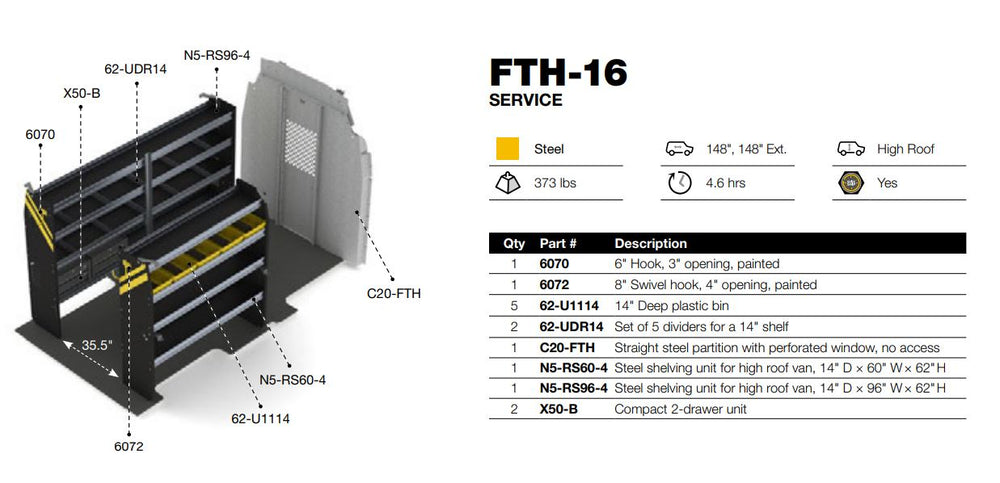 
                      
                        Mobile Service & Plumbing Van Shelving Package, Ford Transit High Roof – FTH-16
                      
                    