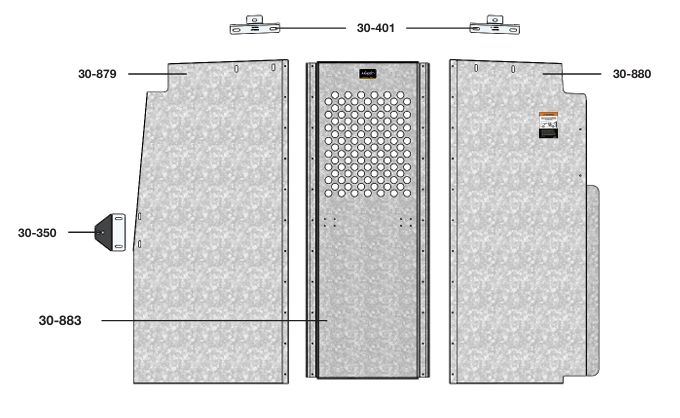 Van Partition, Straight, no access, Nissan NV LR – C20-NL