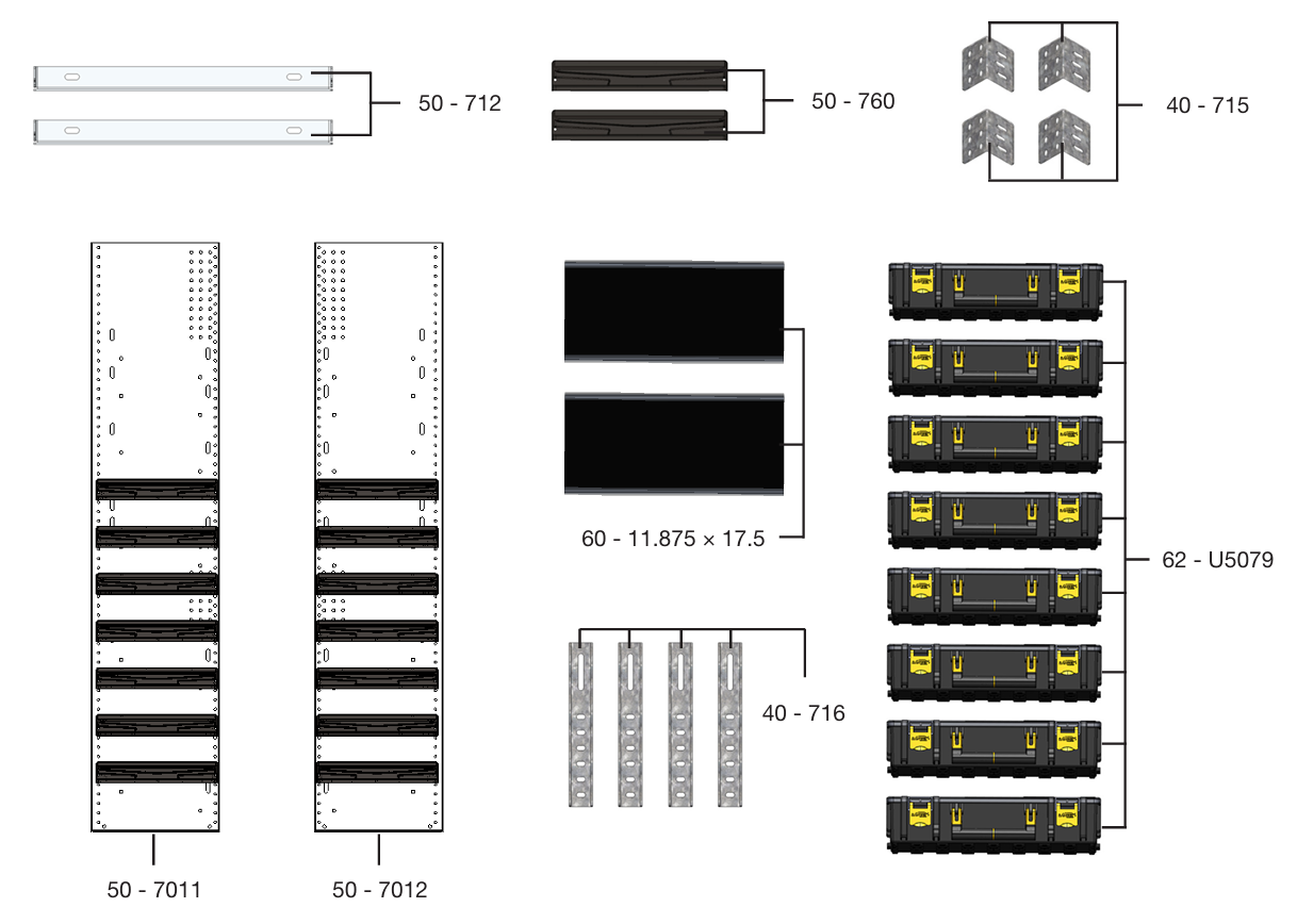 Partskeeper Parts Organizer Aluminum Storage Cabinet w/ 8 Carry Cases & 2 Shelves – C5-PA18-8