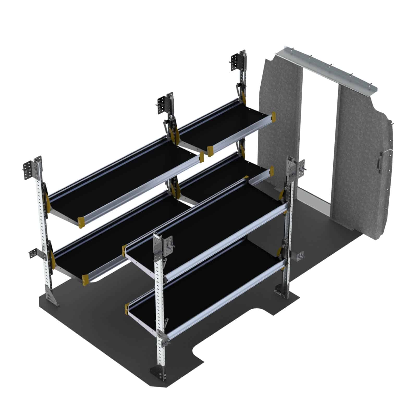 Delivery Van Shelving Package, Mercedes Sprinter Low Roof, 144” WB – DLS-19