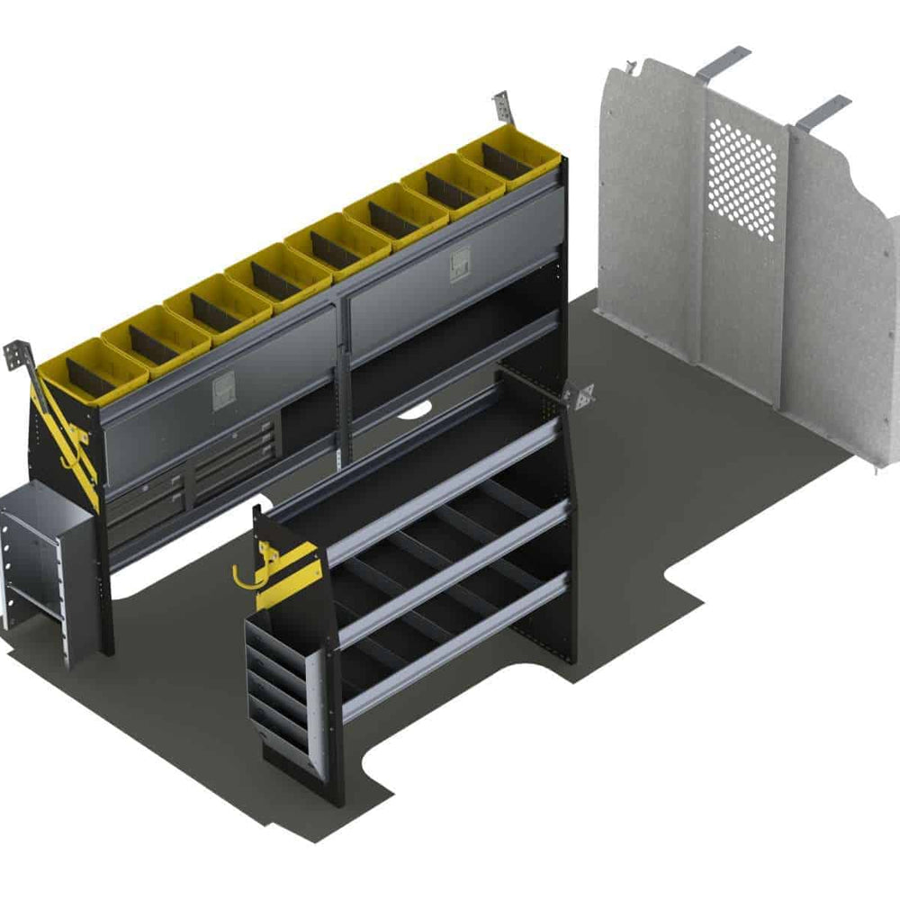 Electrician Van Shelving Package, Chevrolet Express, 155” WB – GSL-11