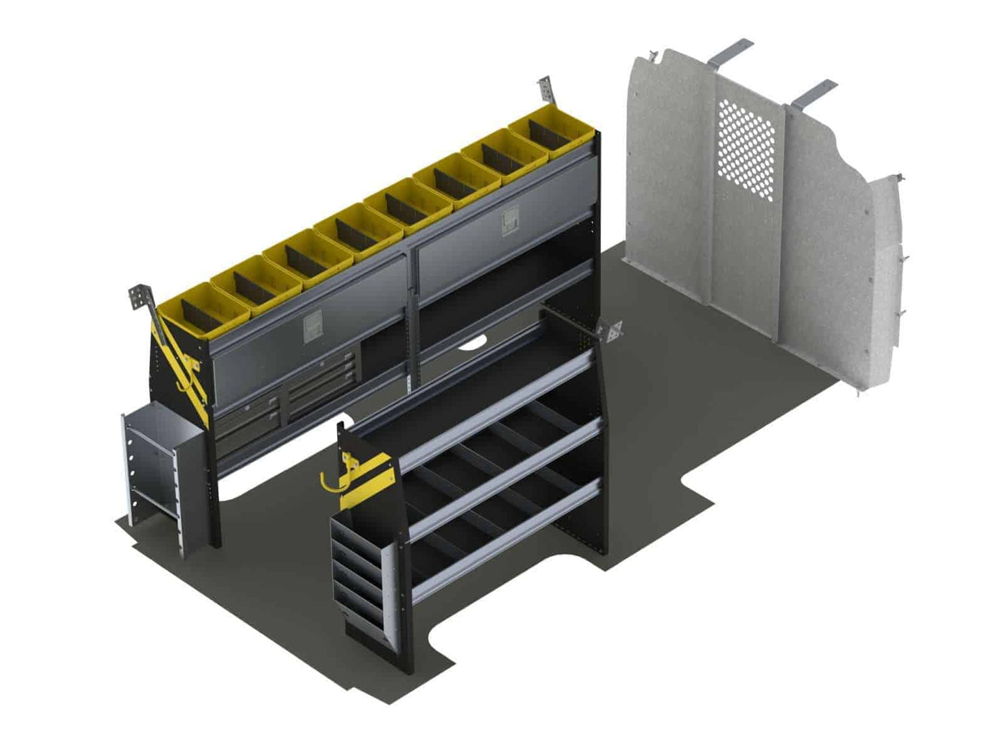 Electrician Van Shelving Package, Chevrolet Express, 155” WB – GSL-11