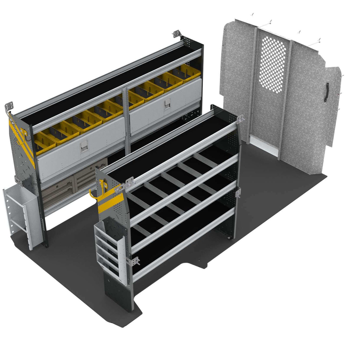 Electrician Van Shelving Package, RAM ProMaster, 159” WB – RPL-11