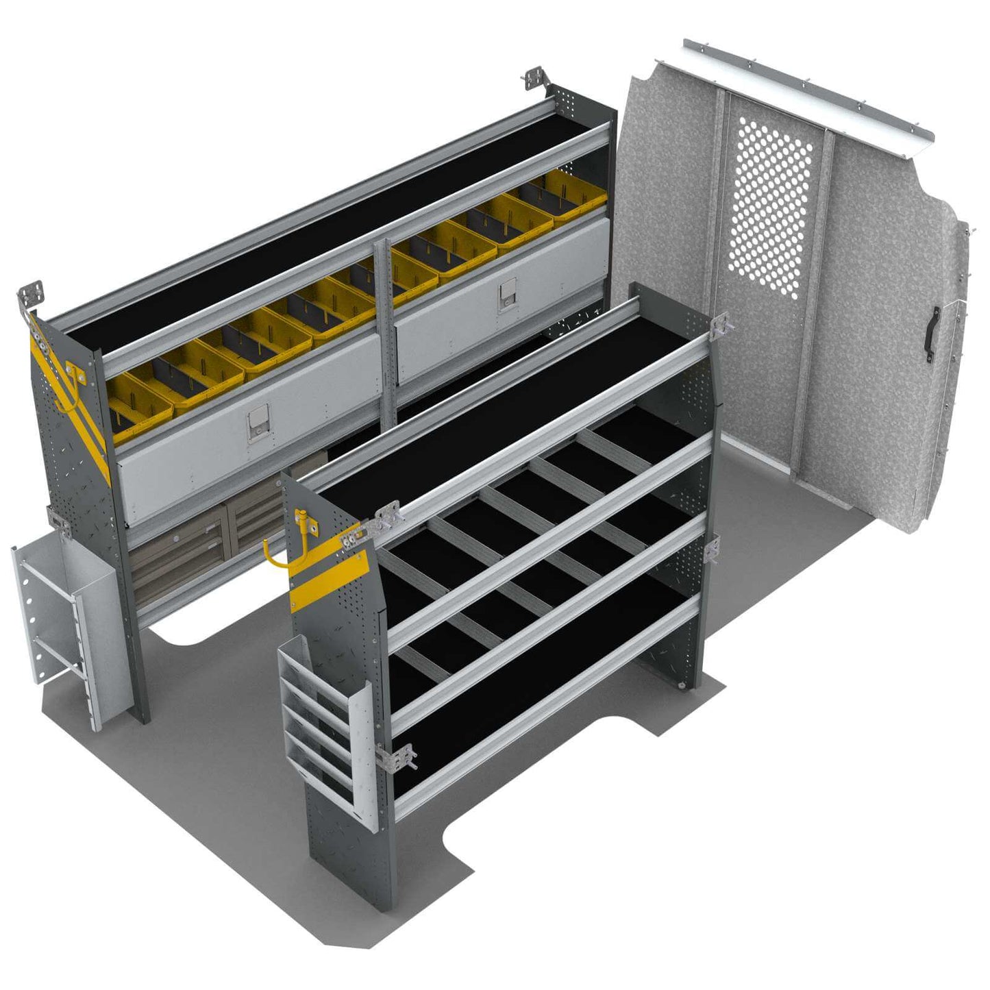 Electrician Van Shelving Package, Mercedes Sprinter, 144” WB – DLS-11