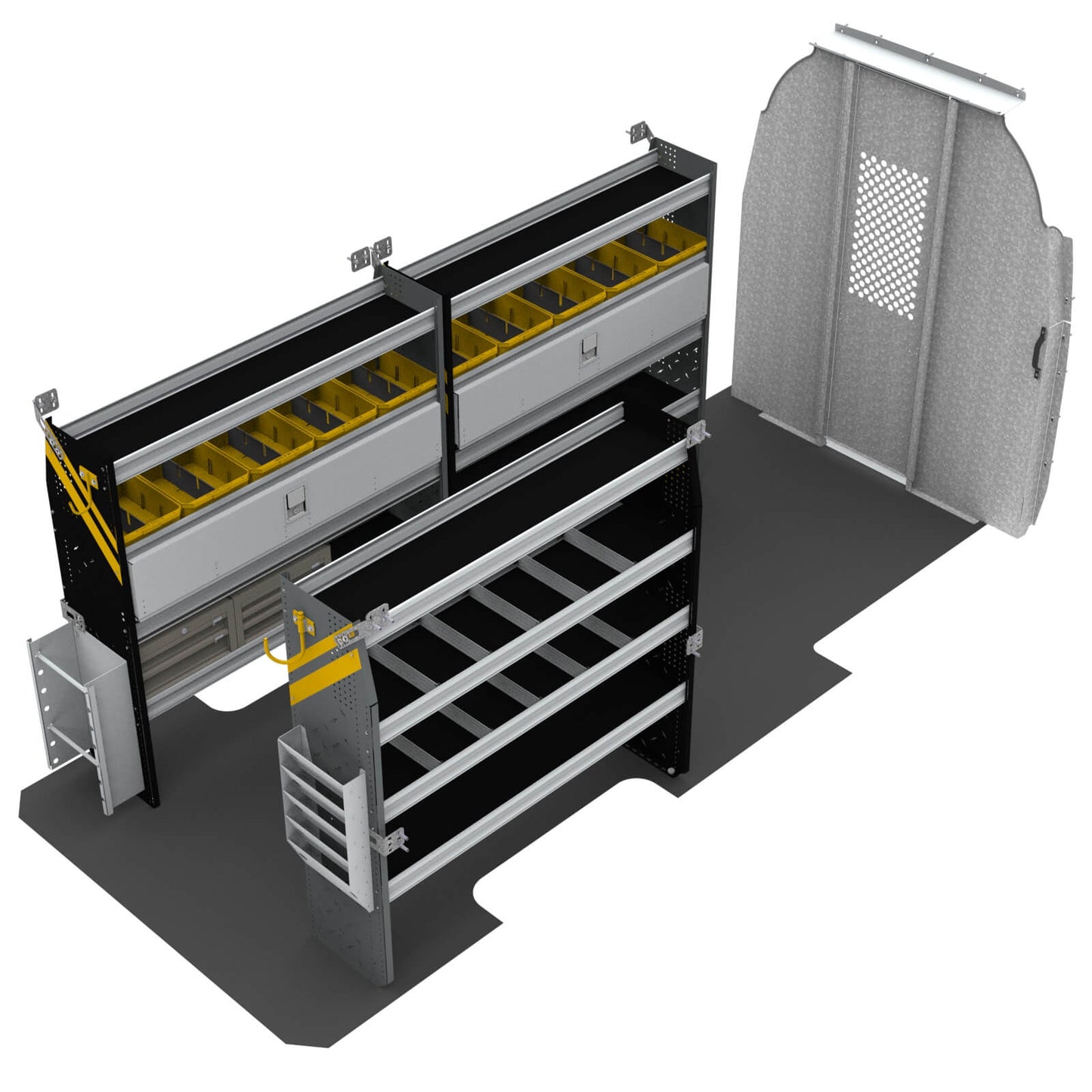 Electrician Van Shelving Package, Mercedes Sprinter, 170” WB – DHL-11