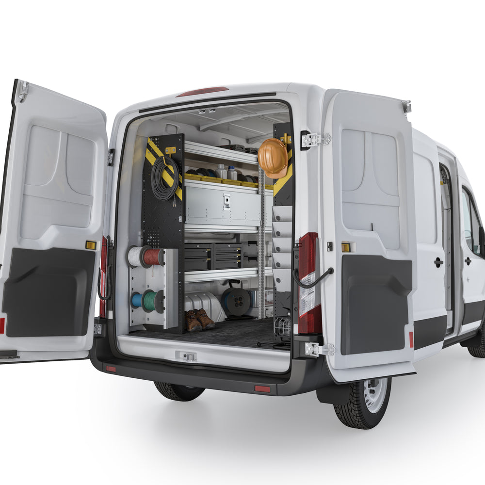 
                      
                        Electrician Van Shelving Package, Ford Transit High Roof – FTH-11
                      
                    