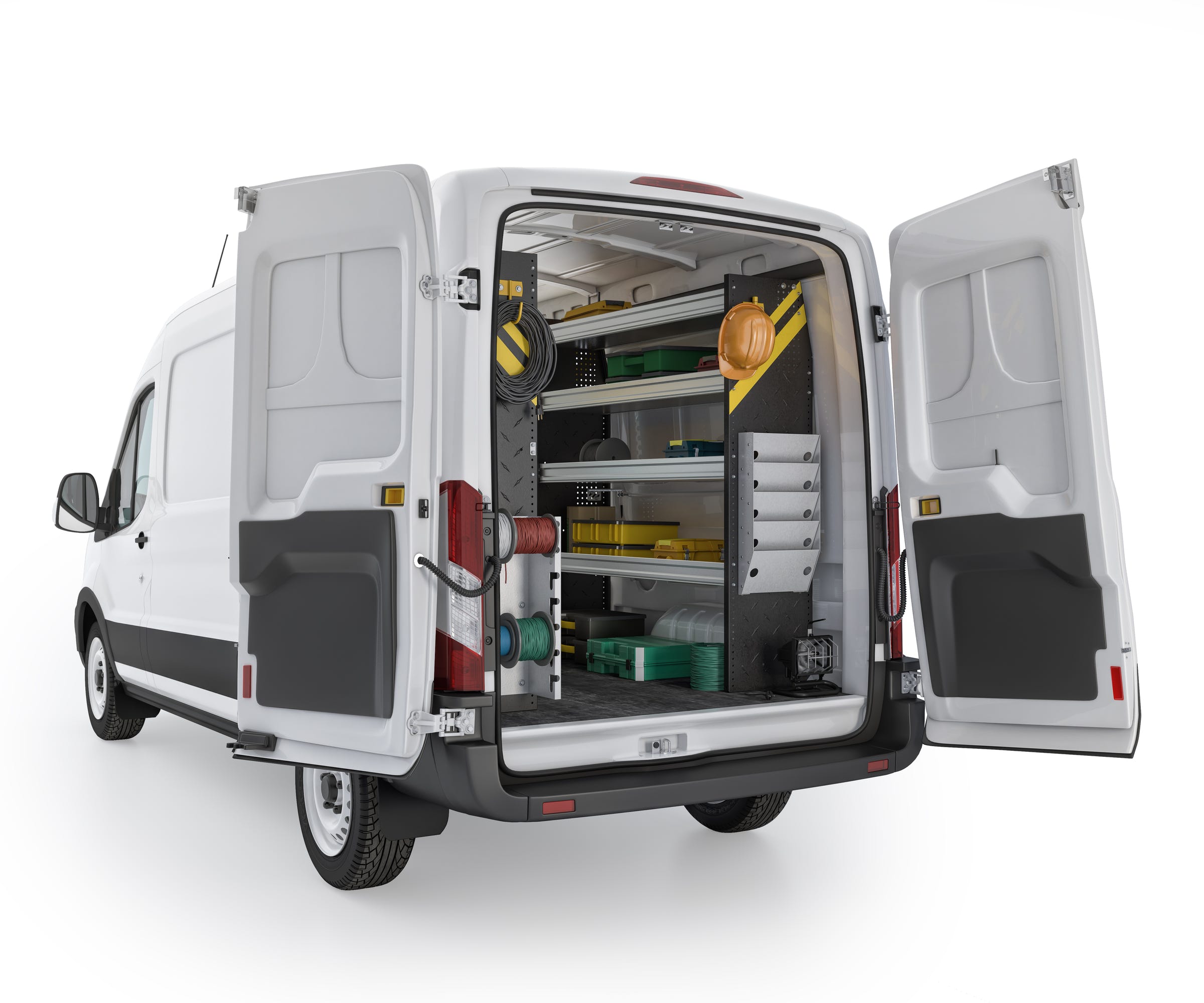 Electrician Van Shelving Package, Ford Transit High Roof – FTH-11
