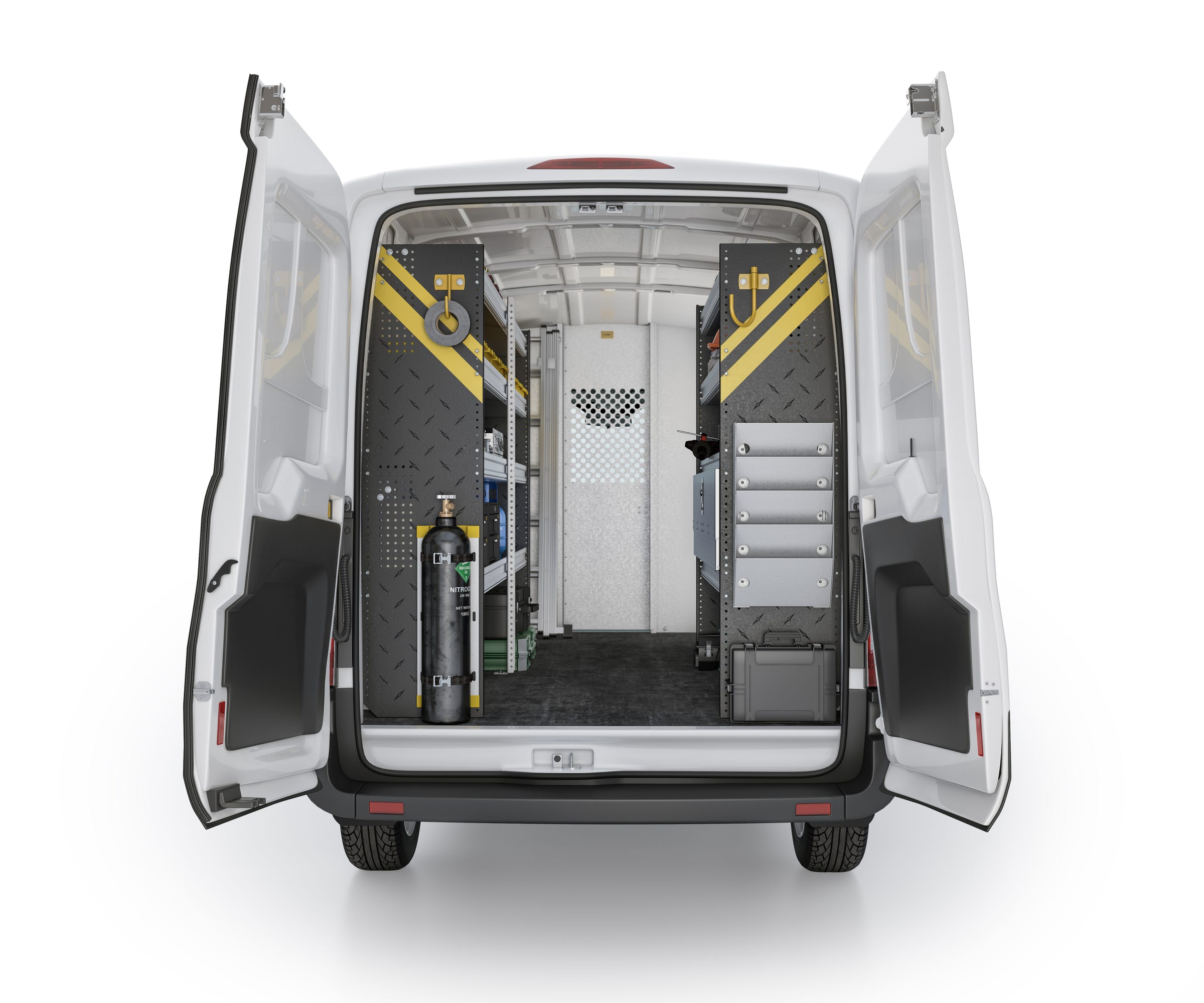 HVAC Van Shelving Package, Ford Transit Med Roof, 148” WB – FTM-12