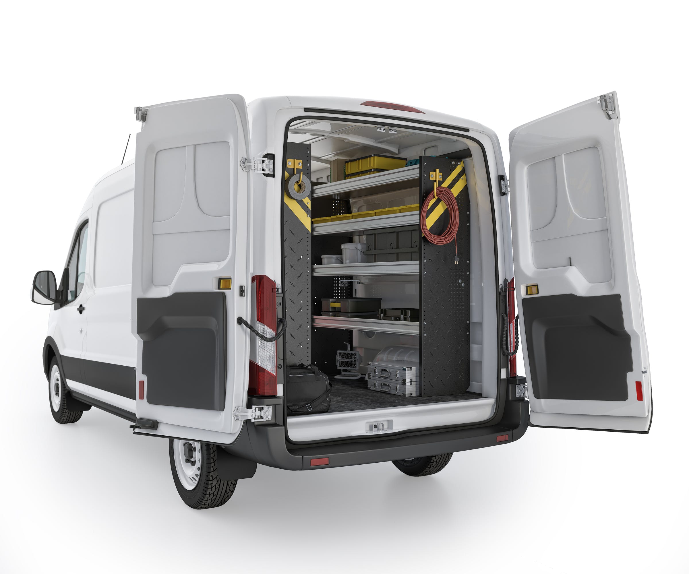 Mobile Service & Plumbing Van Shelving Package, Ford Transit Med Roof, 148” WB – FTM-16