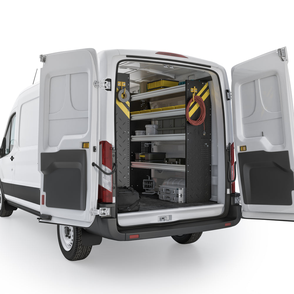 Mobile Service & Plumbing Van Shelving Package, Ford Transit Med Roof, 130” WB – FTR-16
