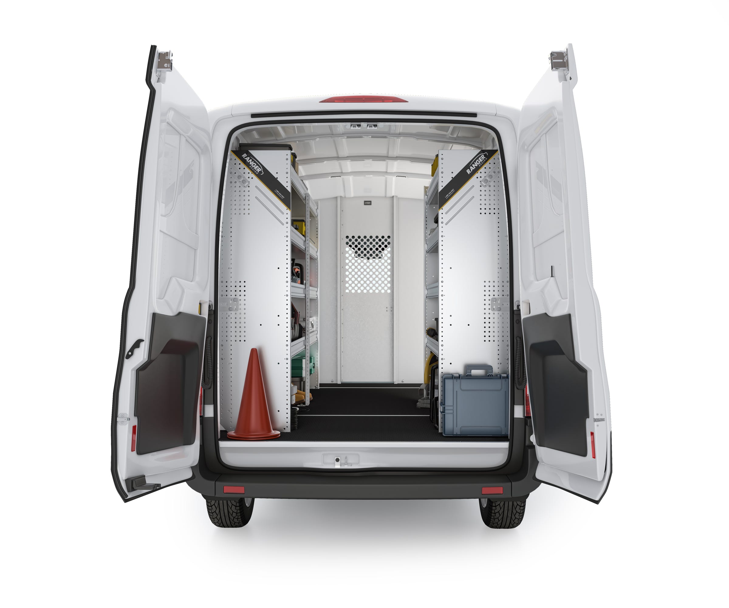 Aluminum Van Shelving Package, Ford Transit High Roof, 148", 148" Ext. WB – FTH-27