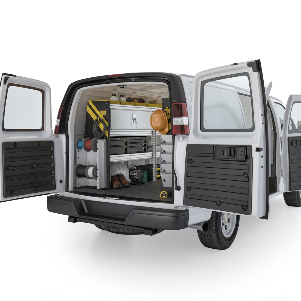 
                      
                        Electrician Van Shelving Package, Chevrolet Express, 135” WB – GSR-11
                      
                    