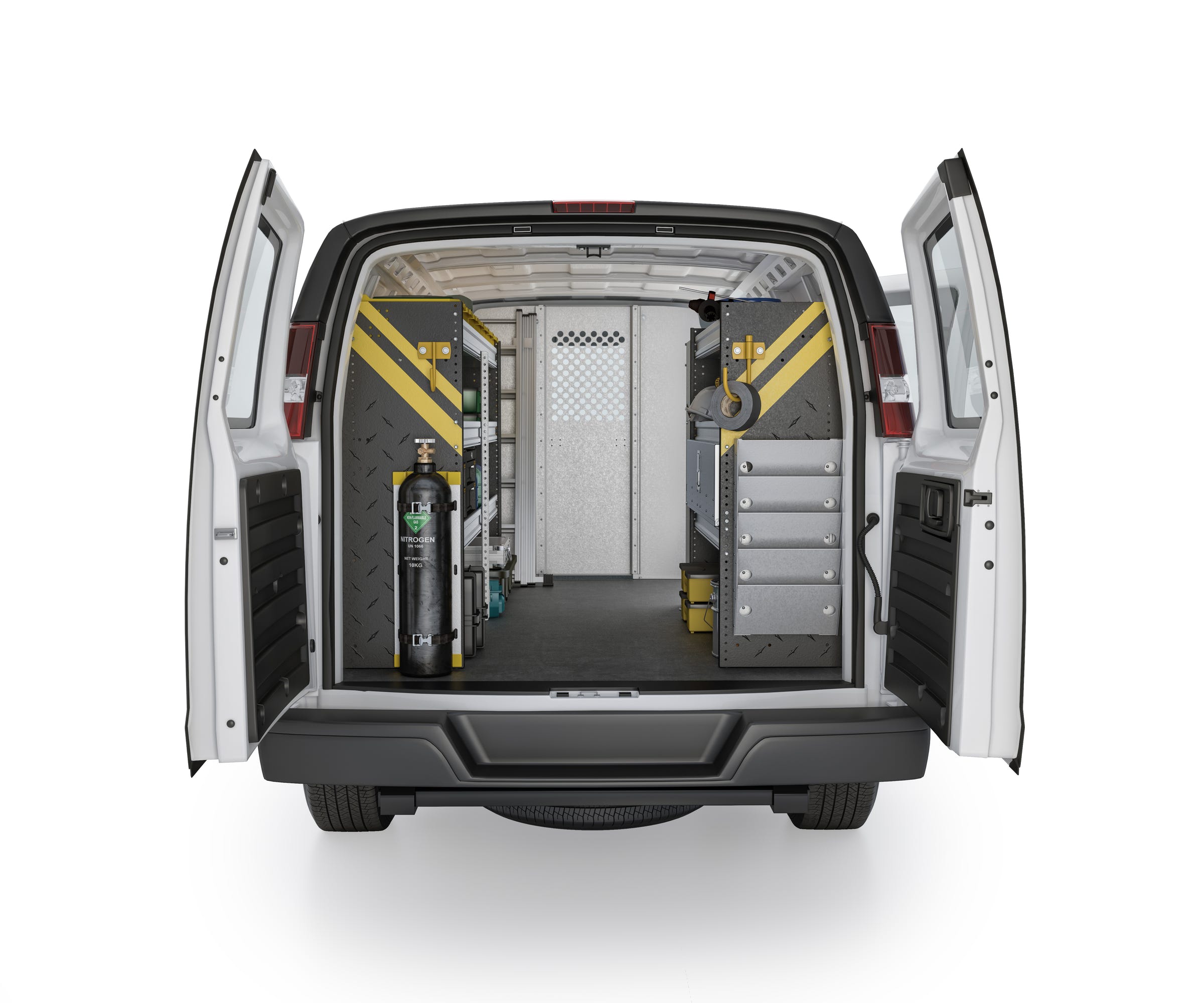 HVAC Van Shelving Package, Chevrolet Express, 135” WB – GSR-12