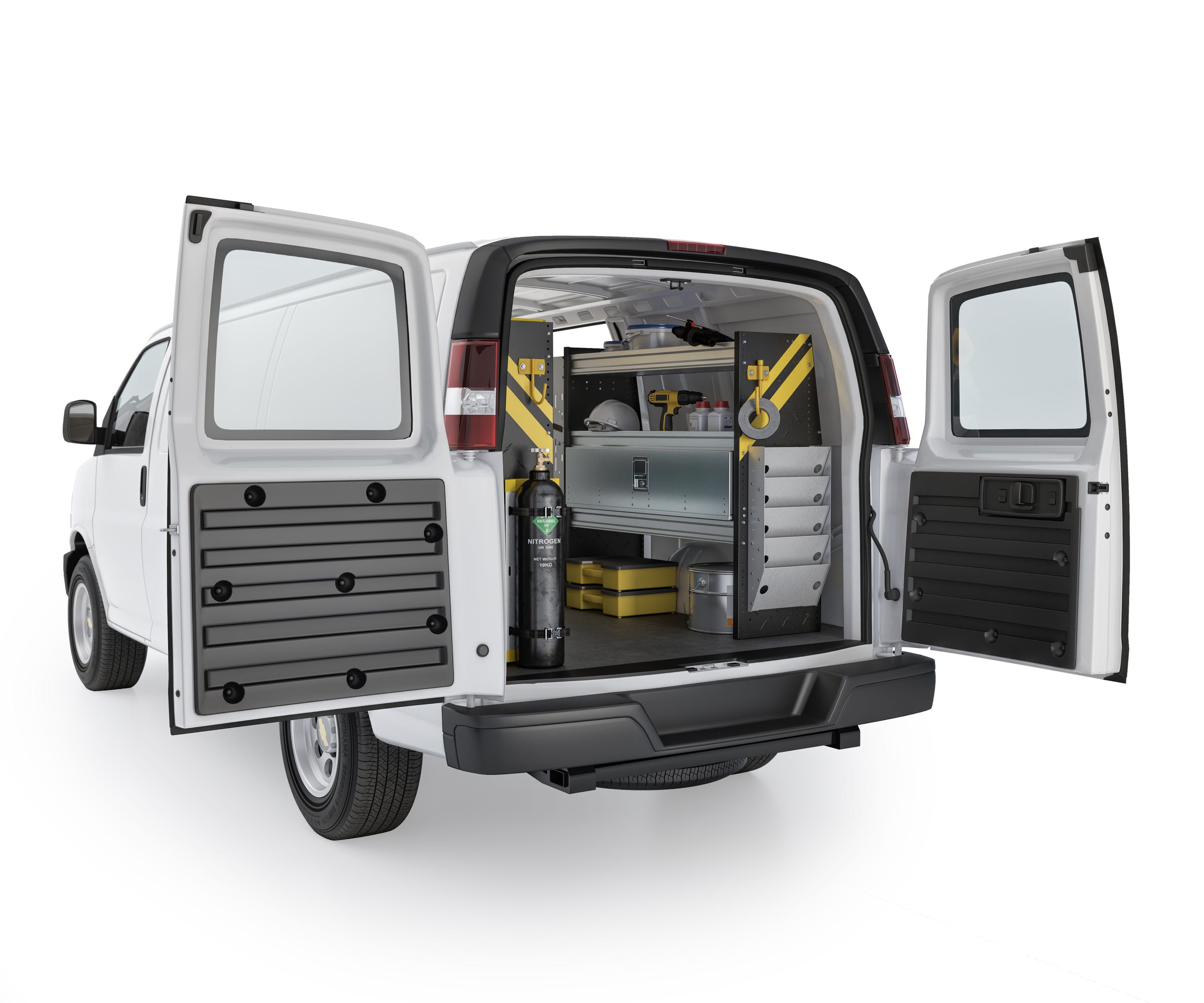 HVAC Van Shelving Package, Chevrolet Express, 135” WB – GSR-12