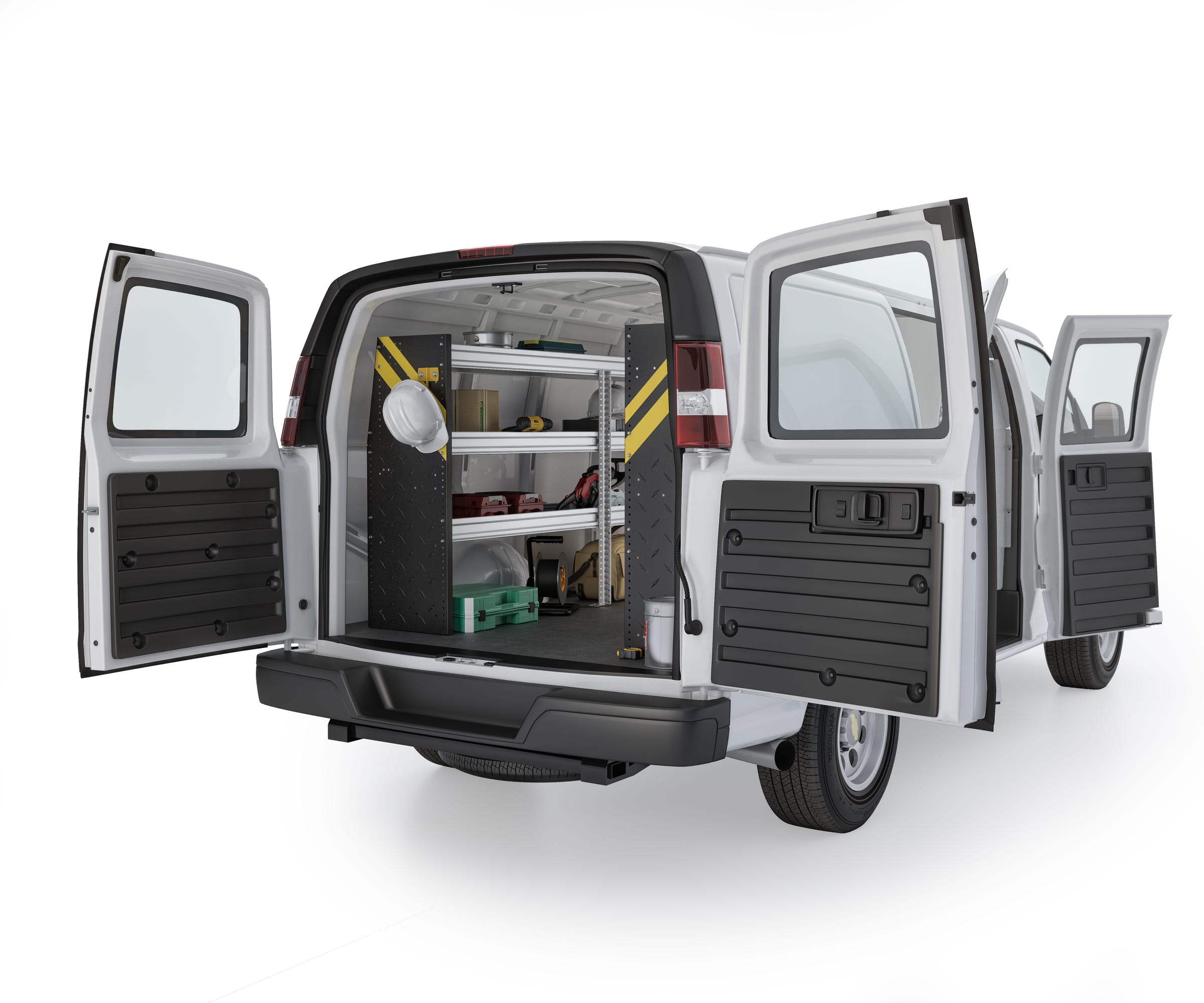 Contractor Van Shelving Package, Chevrolet Express, 135” WB – GSR-10