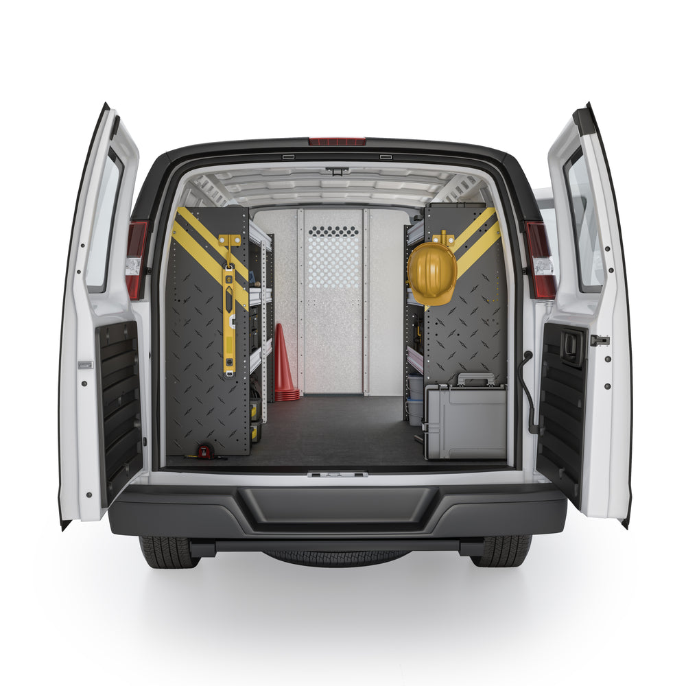 
                      
                        Mobile Service & Plumbing Van Shelving Package, Chevrolet Express, 155” WB – GSL-16
                      
                    