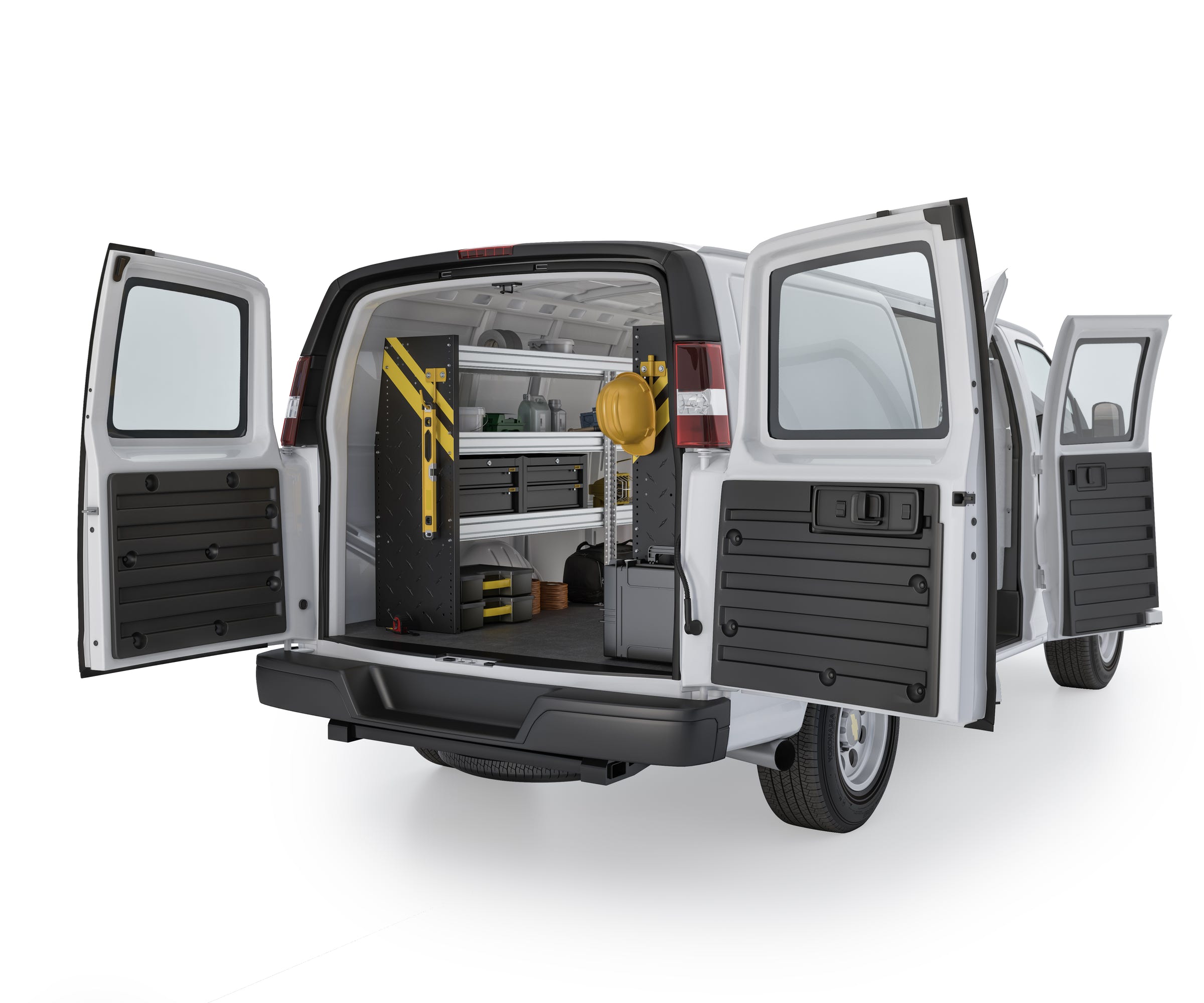 Mobile Service & Plumbing Van Shelving Package, Chevrolet Express, 155” WB – GSL-16